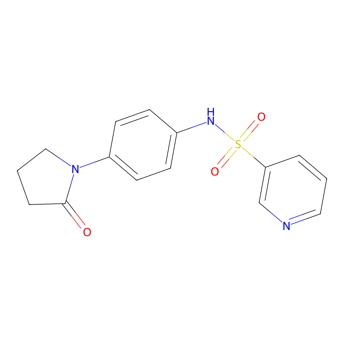 N-[4-(2-oxopyrrolidin-1-yl)phenyl]pyridine-3-sulfonamide molecular structure, CAS 1207052-95-6