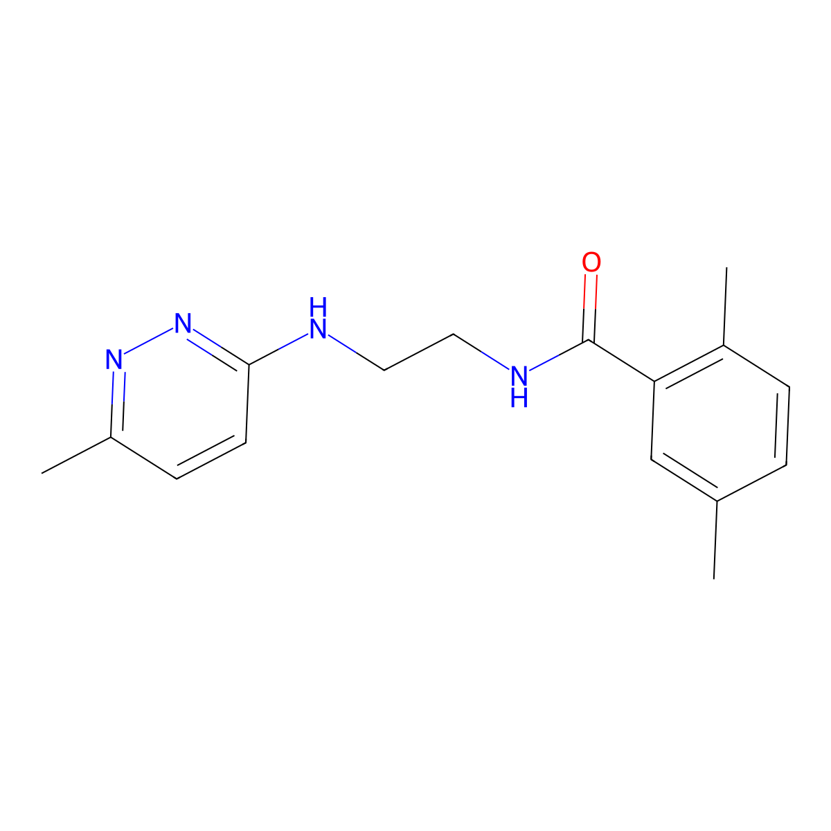 2,5-dimethyl-N-{2-[(6-methylpyridazin-3-yl)amino]ethyl}benzamide molecular structure, CAS 1207052-97-8