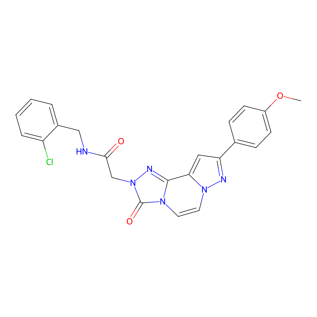 N-[(2-chlorophenyl)methyl]-2-[11-(4-methoxyphenyl)-5-oxo-3,4,6,9,10-pentaazatricyclo[7.3.0.0^{2,6}]dodeca-1(12),2,7,10-tetraen-4-yl]acetamide molecular structure, CAS 1207052-98-9