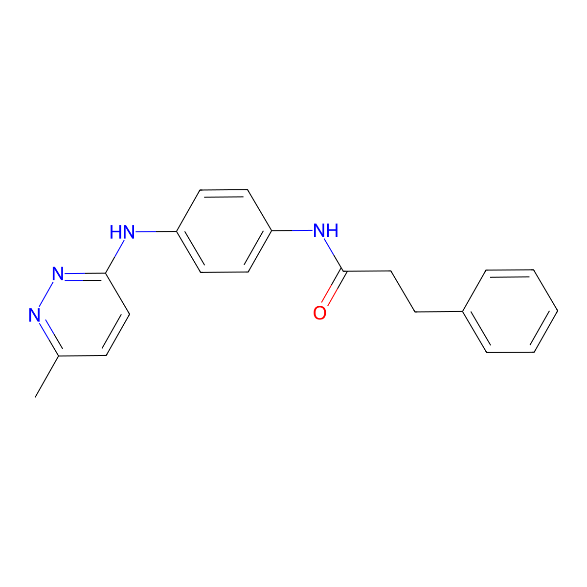 N-(4-((6-methylpyridazin-3-yl)amino)phenyl)-3-phenylpropanamide molecular structure, CAS 1207052-99-0