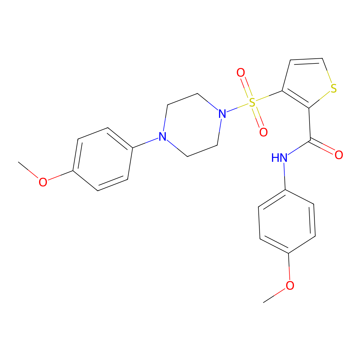 N-(4-methoxyphenyl)-3-{[4-(4-methoxyphenyl)piperazin-1-yl]sulfonyl}thiophene-2-carboxamide molecular structure, CAS 1207053-04-0