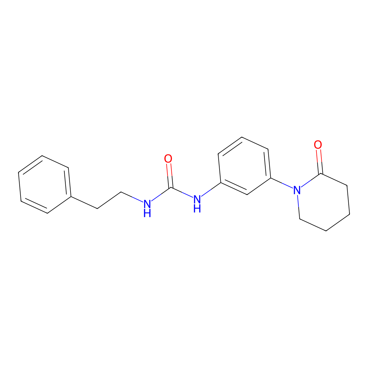 3-[3-(2-Oxopiperidin-1-yl)phenyl]-1-(2-phenylethyl)urea molecular structure, CAS 1207053-12-0
