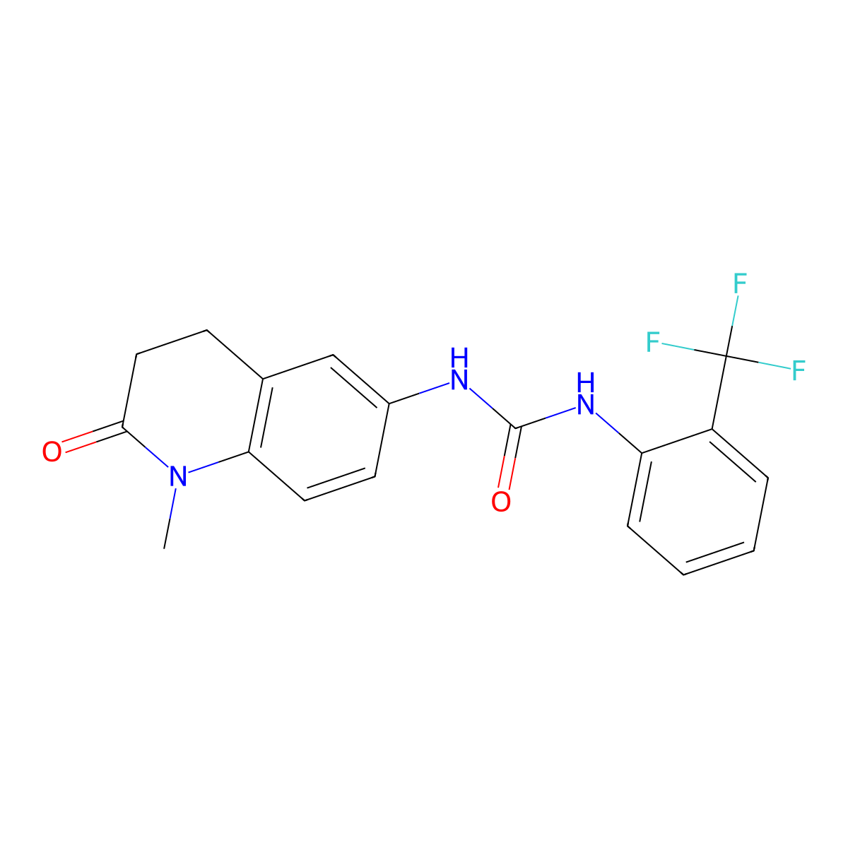 1-(1-Methyl-2-oxo-1,2,3,4-tetrahydroquinolin-6-yl)-3-[2-(trifluoromethyl)phenyl]urea molecular structure, CAS 1207053-32-4