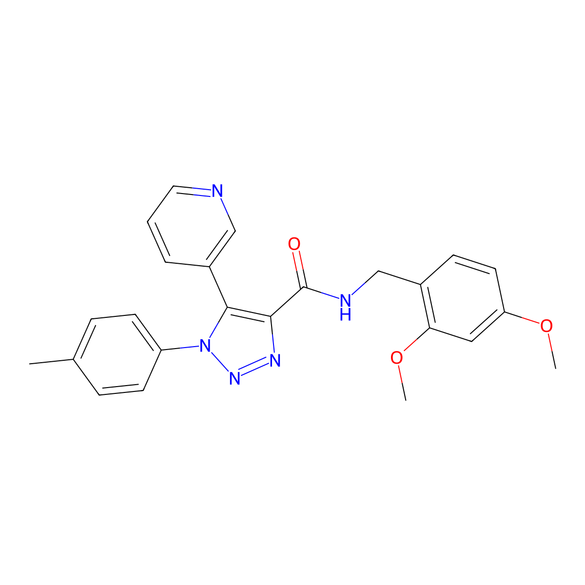 N-[(2,4-dimethoxyphenyl)methyl]-1-(4-methylphenyl)-5-(pyridin-3-yl)-1H-1,2,3-triazole-4-carboxamide molecular structure, CAS 1207053-37-9