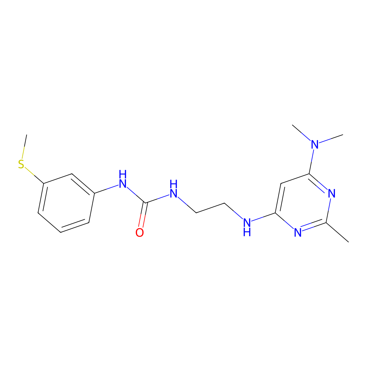 1-(2-((6-(Dimethylamino)-2-methylpyrimidin-4-yl)amino)ethyl)-3-(3-(methylthio)phenyl)urea molecular structure, CAS 1207053-51-7