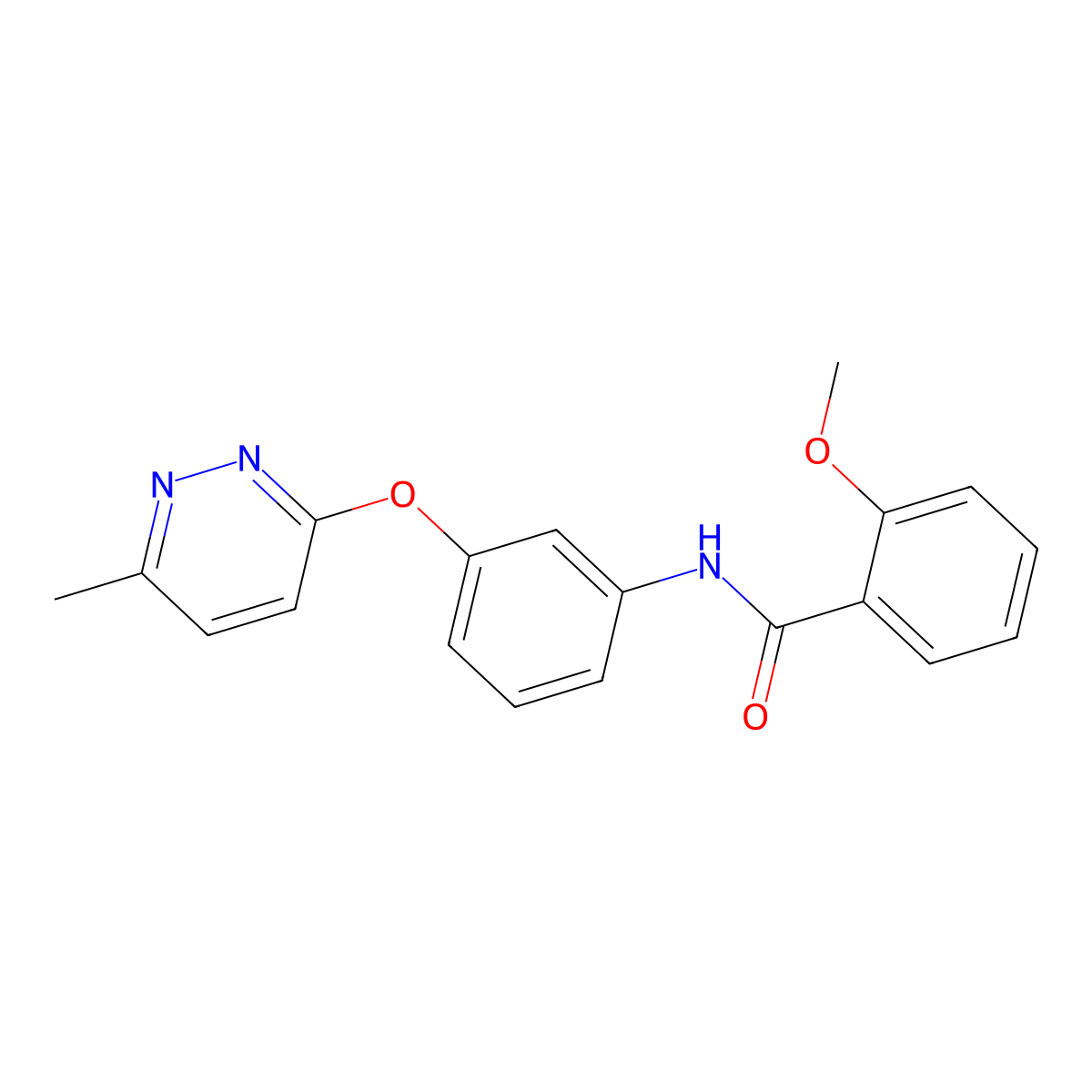 2-methoxy-N-(3-((6-methylpyridazin-3-yl)oxy)phenyl)benzamide molecular structure, CAS 1207053-60-8