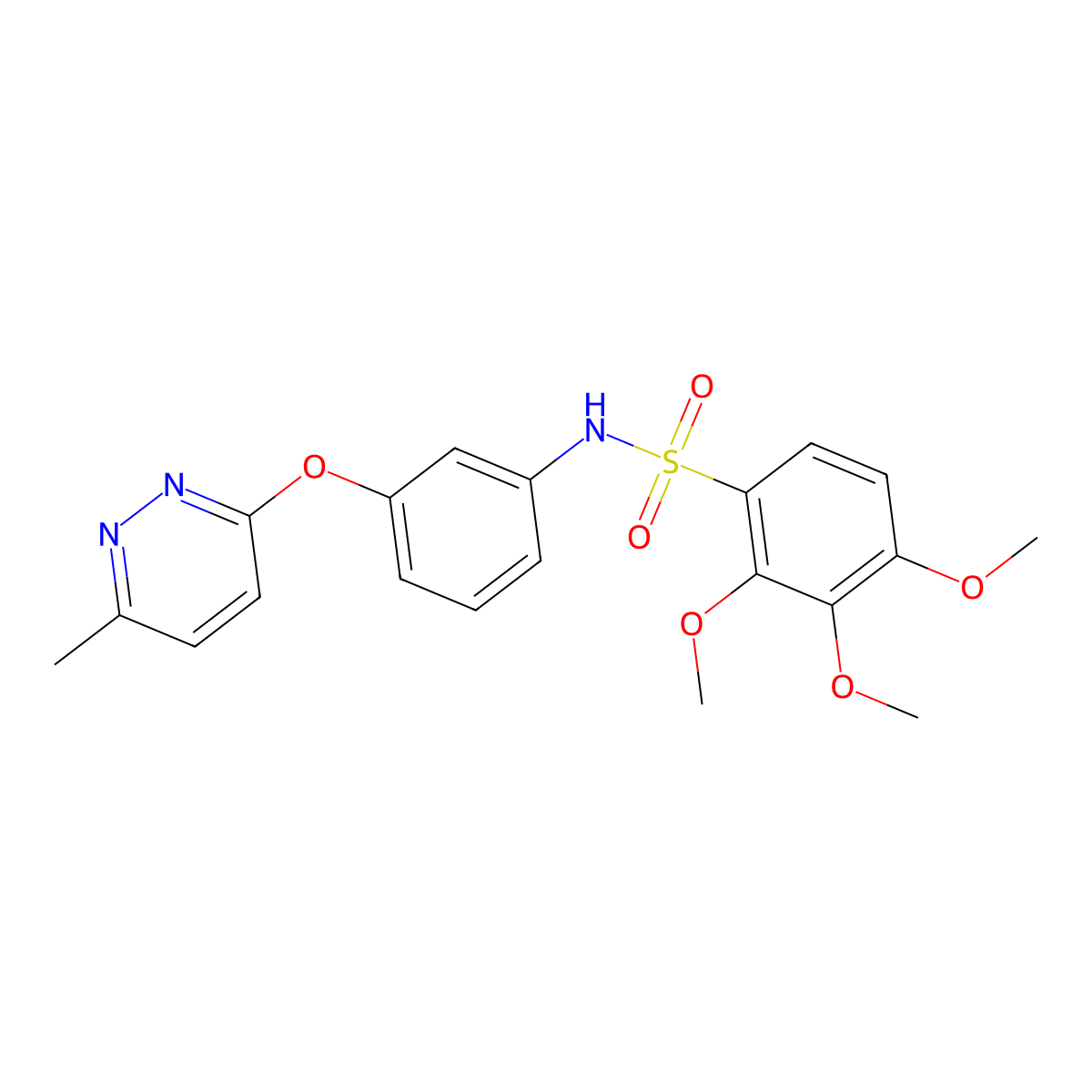 2,3,4-trimethoxy-N-(3-((6-methylpyridazin-3-yl)oxy)phenyl)benzenesulfonamide molecular structure, CAS 1207053-68-6