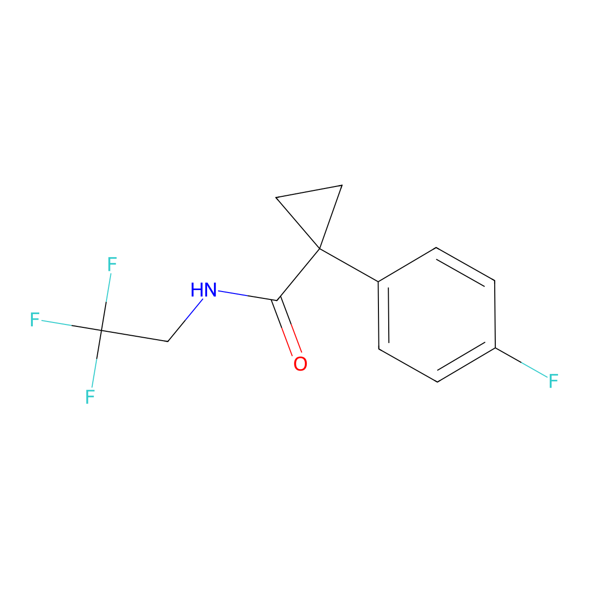 1-(4-fluorophenyl)-N-(2,2,2-trifluoroethyl)cyclopropanecarboxamide molecular structure, CAS 1207053-74-4