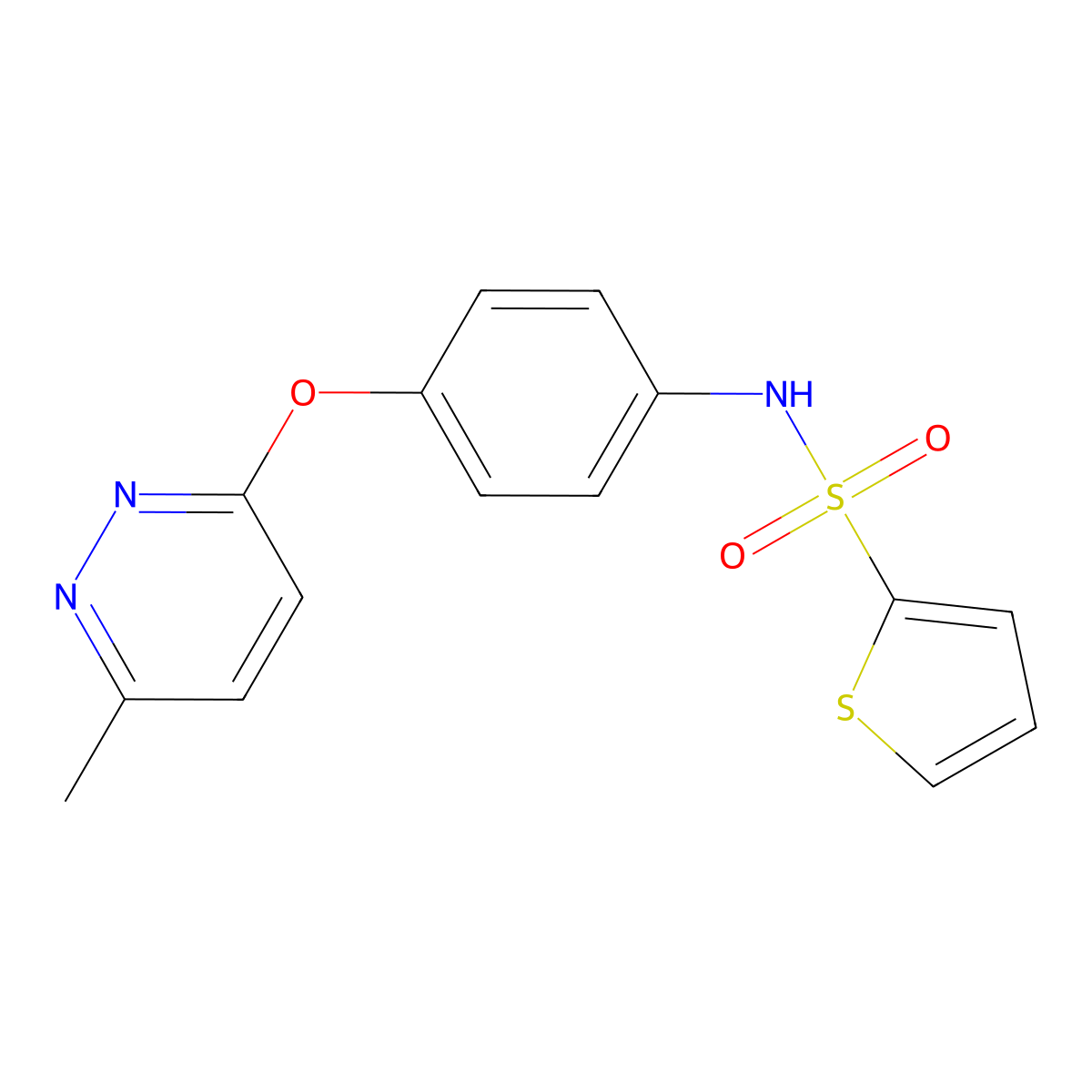 N-(4-((6-methylpyridazin-3-yl)oxy)phenyl)thiophene-2-sulfonamide molecular structure, CAS 1207053-79-9