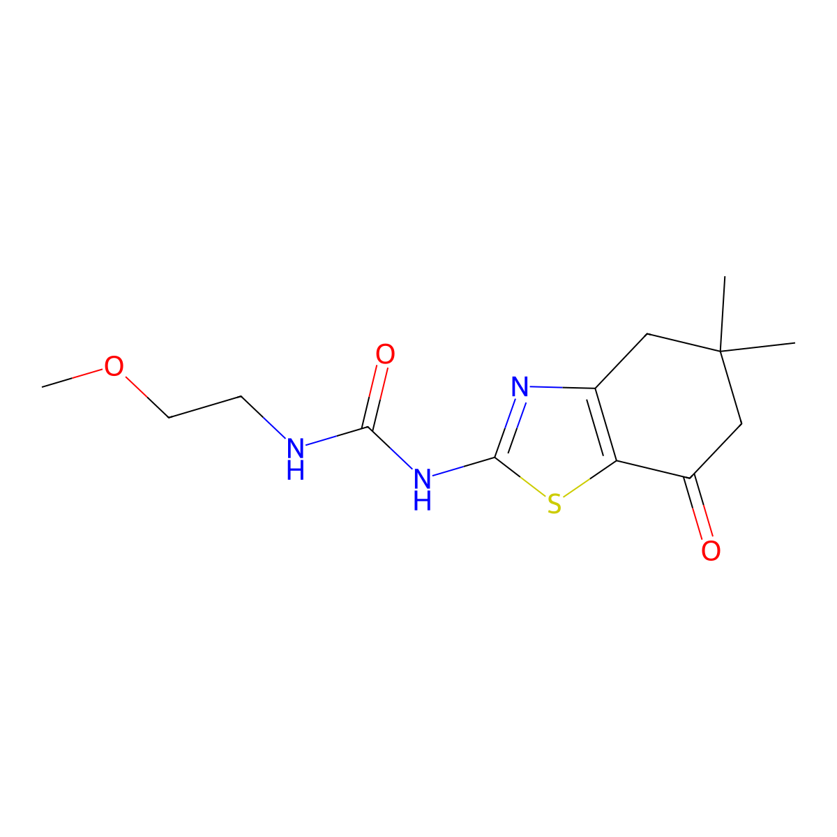 1-(5,5-Dimethyl-7-oxo-4,5,6,7-tetrahydrobenzo[d]thiazol-2-yl)-3-(2-methoxyethyl)urea molecular structure, CAS 1207053-96-0