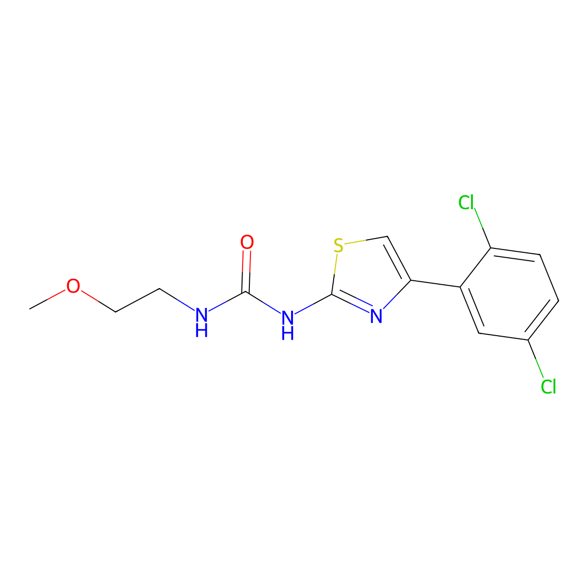 1-(4-(2,5-Dichlorophenyl)thiazol-2-yl)-3-(2-methoxyethyl)urea molecular structure, CAS 1207053-98-2