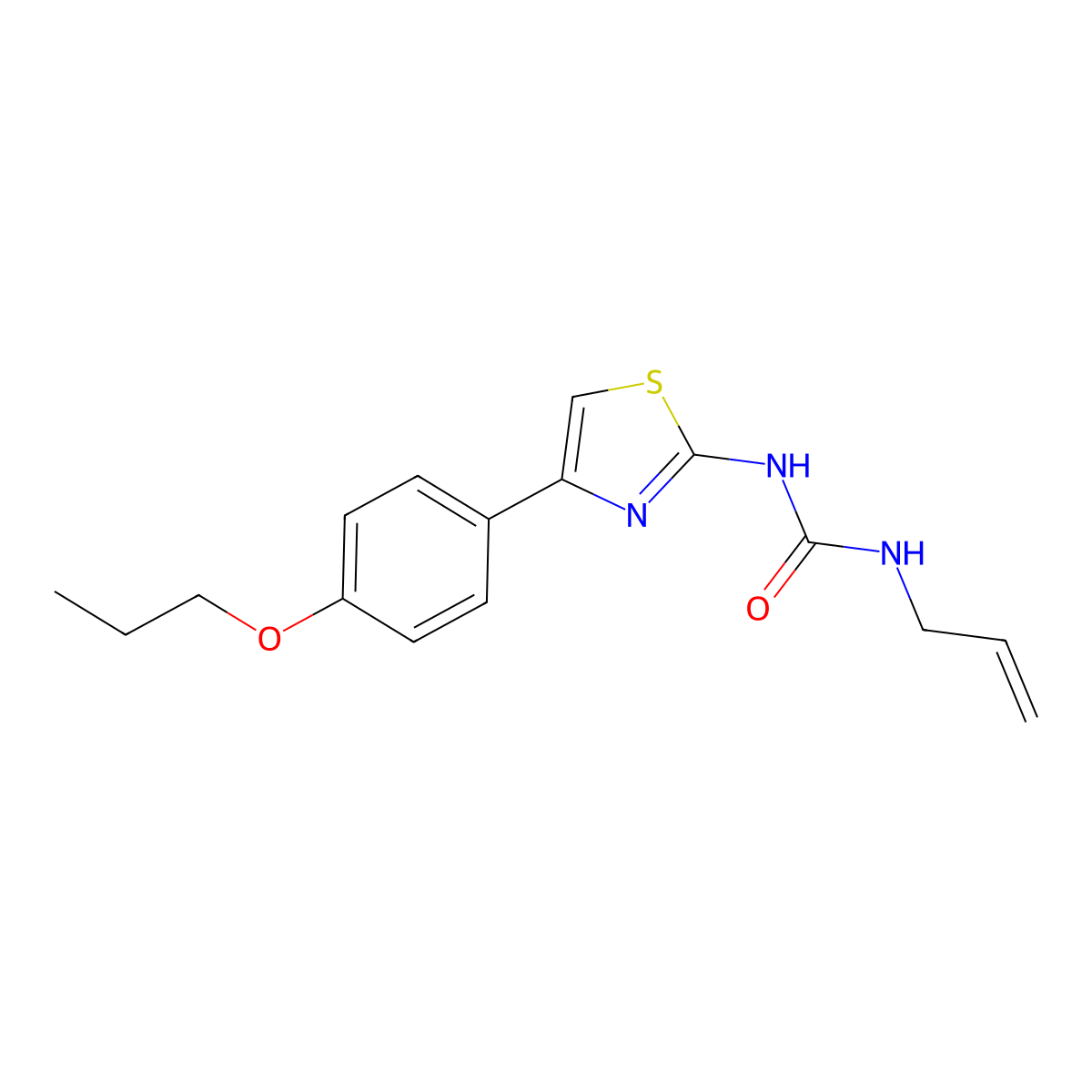 1-Allyl-3-(4-(4-propoxyphenyl)thiazol-2-yl)urea molecular structure, CAS 1207054-00-9