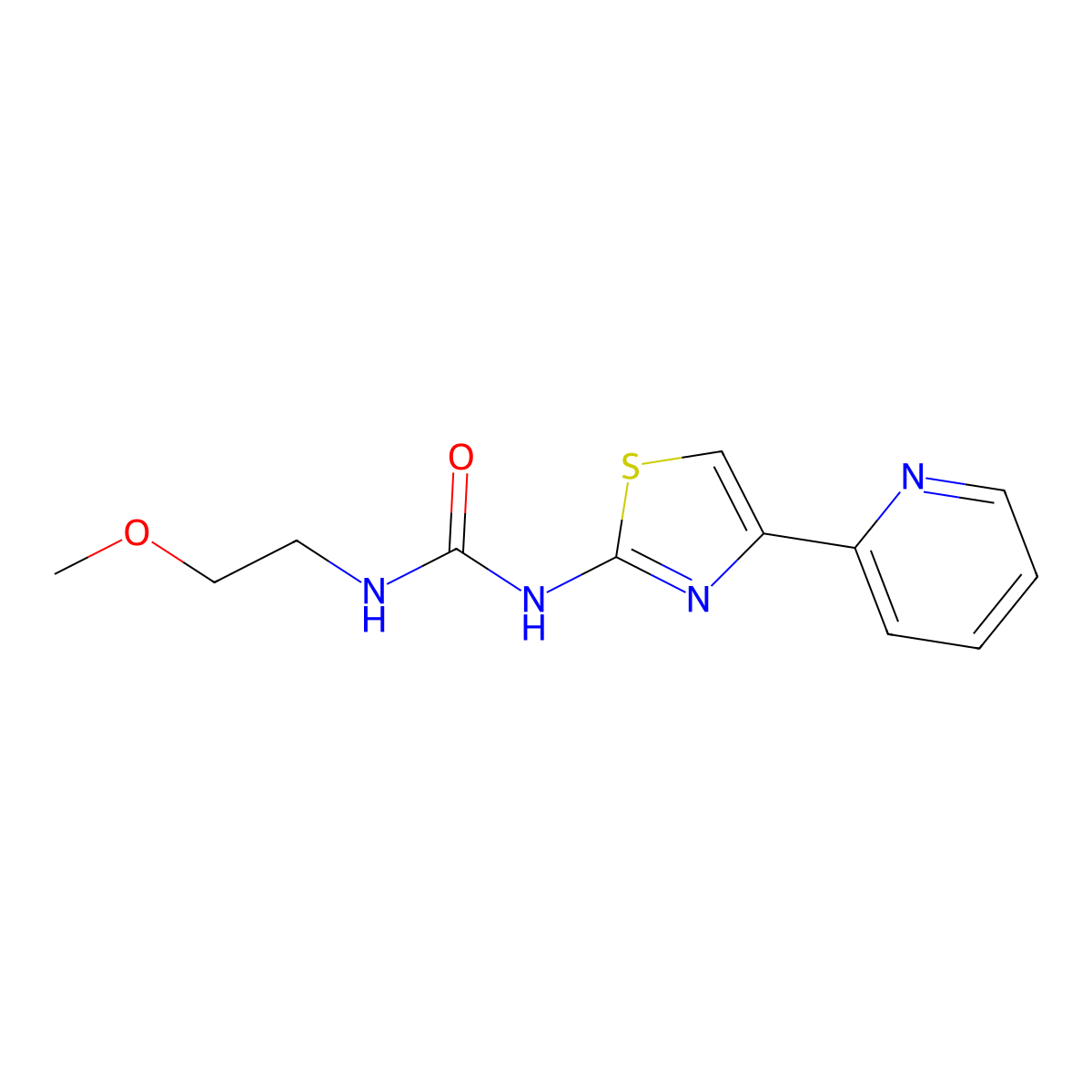 1-(2-Methoxyethyl)-3-(4-(pyridin-2-yl)thiazol-2-yl)urea molecular structure, CAS 1207054-02-1