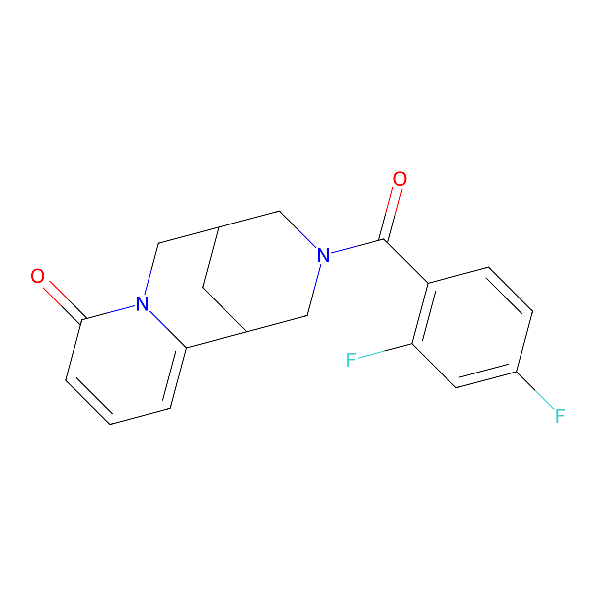 3-(2,4-difluorobenzoyl)-3,4,5,6-tetrahydro-1H-1,5-methanopyrido[1,2-a][1,5]diazocin-8(2H)-one molecular structure, CAS 1207054-03-2