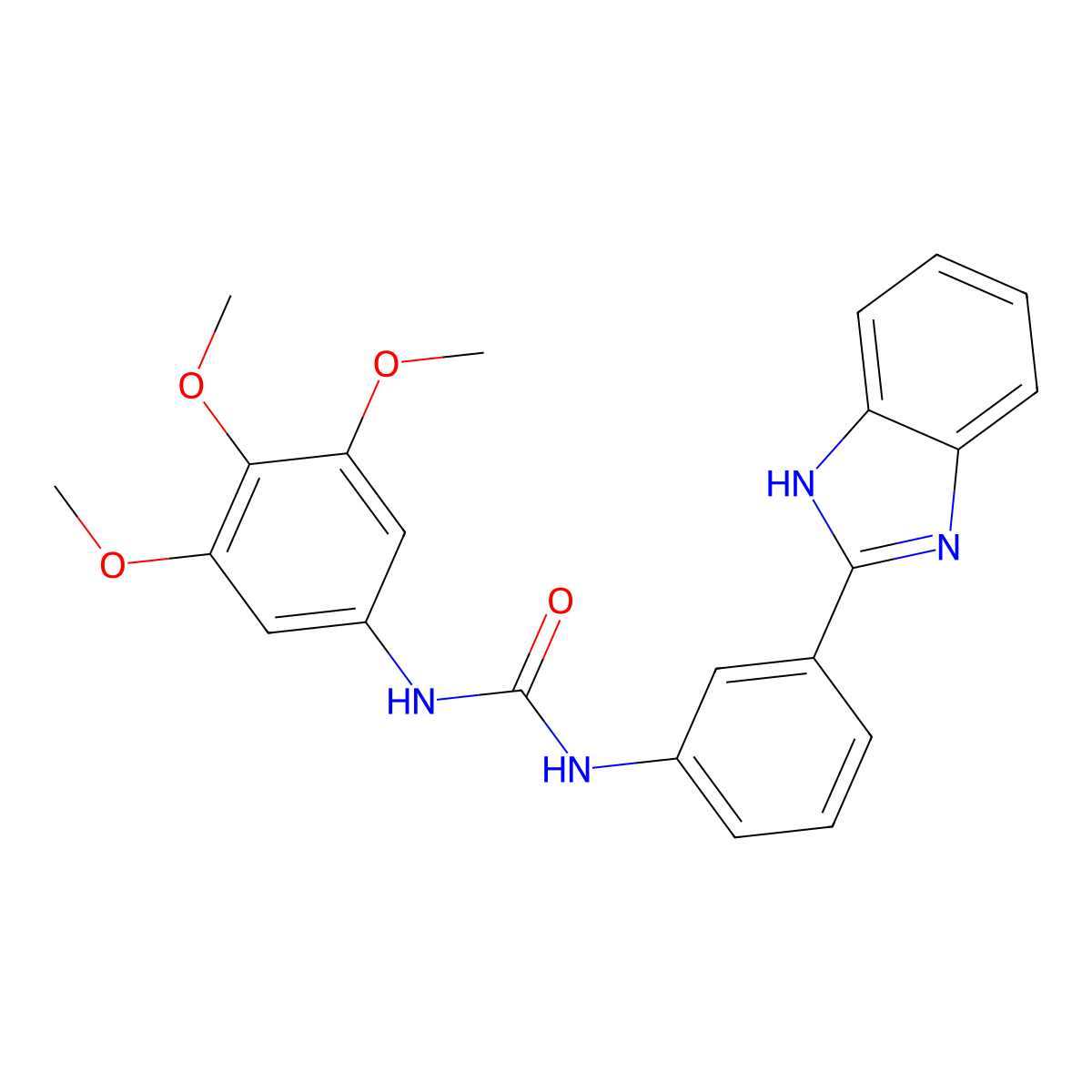 1-(3-(1H-benzo[d]imidazol-2-yl)phenyl)-3-(3,4,5-trimethoxyphenyl)urea molecular structure, CAS 1207054-04-3
