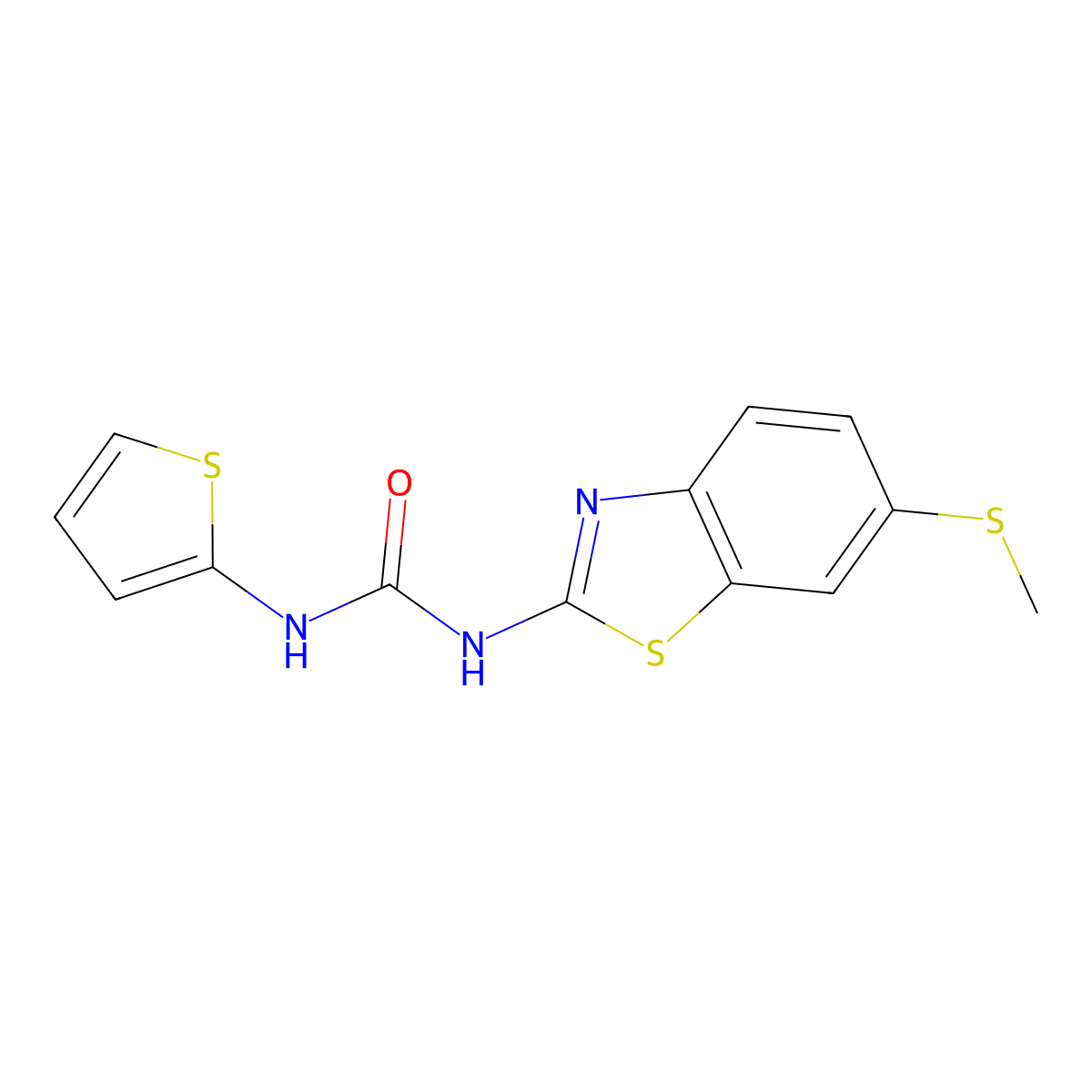 1-(6-(Methylthio)benzo[d]thiazol-2-yl)-3-(thiophen-2-yl)urea molecular structure, CAS 1207054-19-0