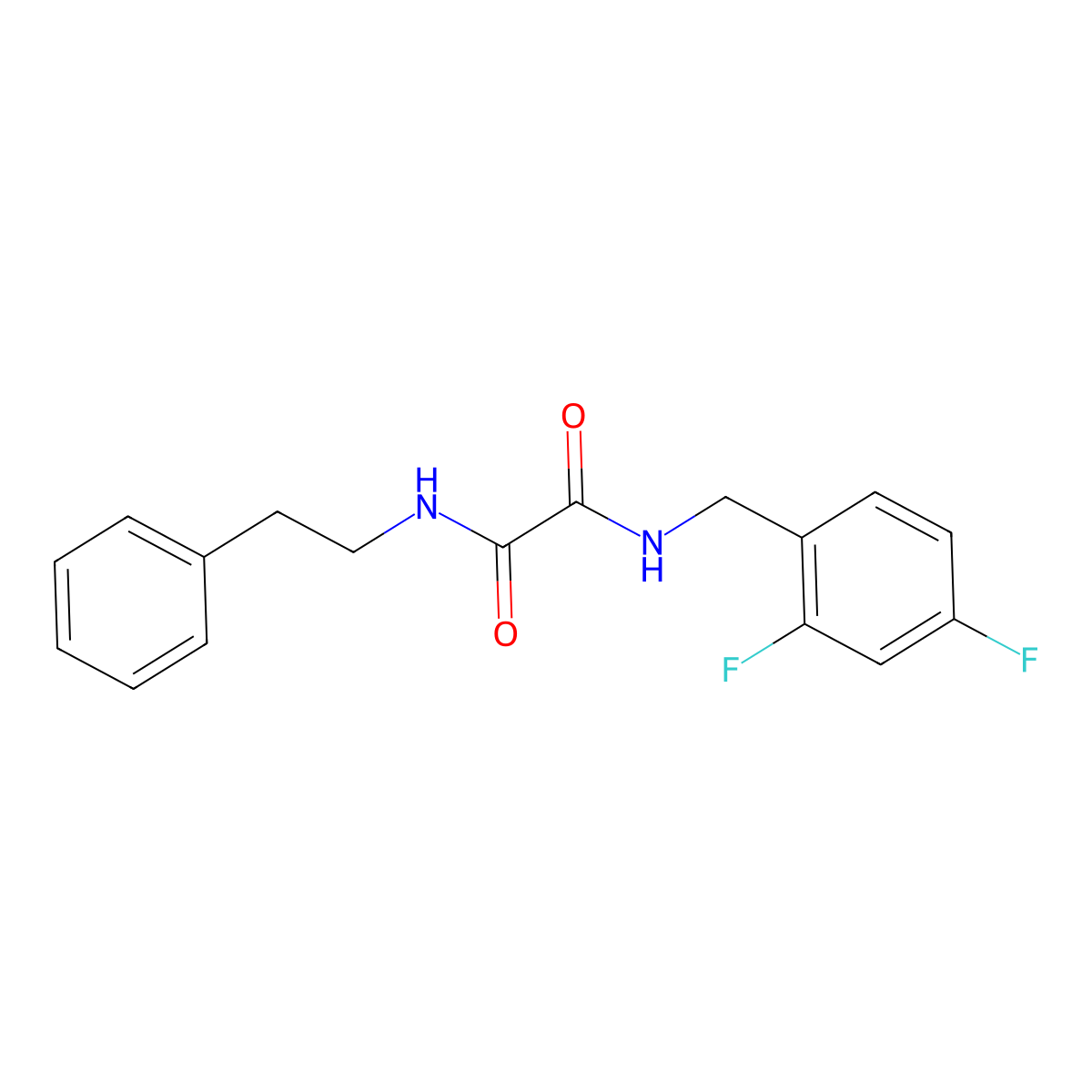 N1-(2,4-difluorobenzyl)-N2-phenethyloxalamide molecular structure, CAS 1207054-22-5