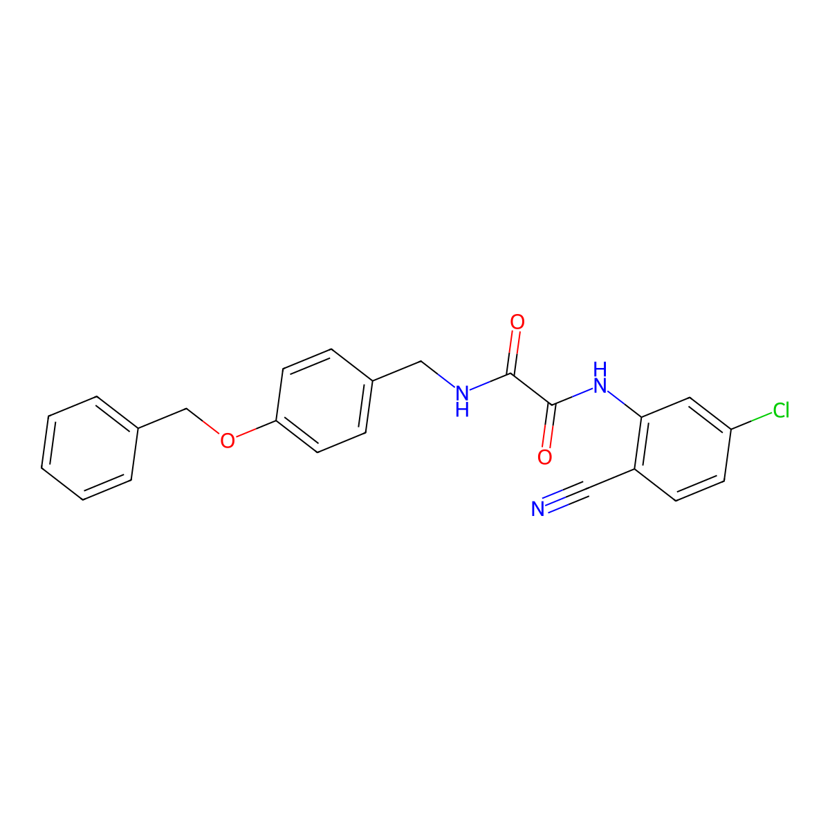 N1-(4-(benzyloxy)benzyl)-N2-(5-chloro-2-cyanophenyl)oxalamide molecular structure, CAS 1207054-26-9