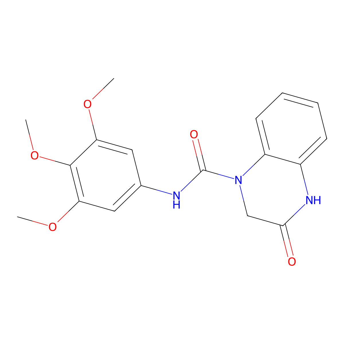 3-oxo-N-(3,4,5-trimethoxyphenyl)-3,4-dihydroquinoxaline-1(2H)-carboxamide molecular structure, CAS 1207054-30-5