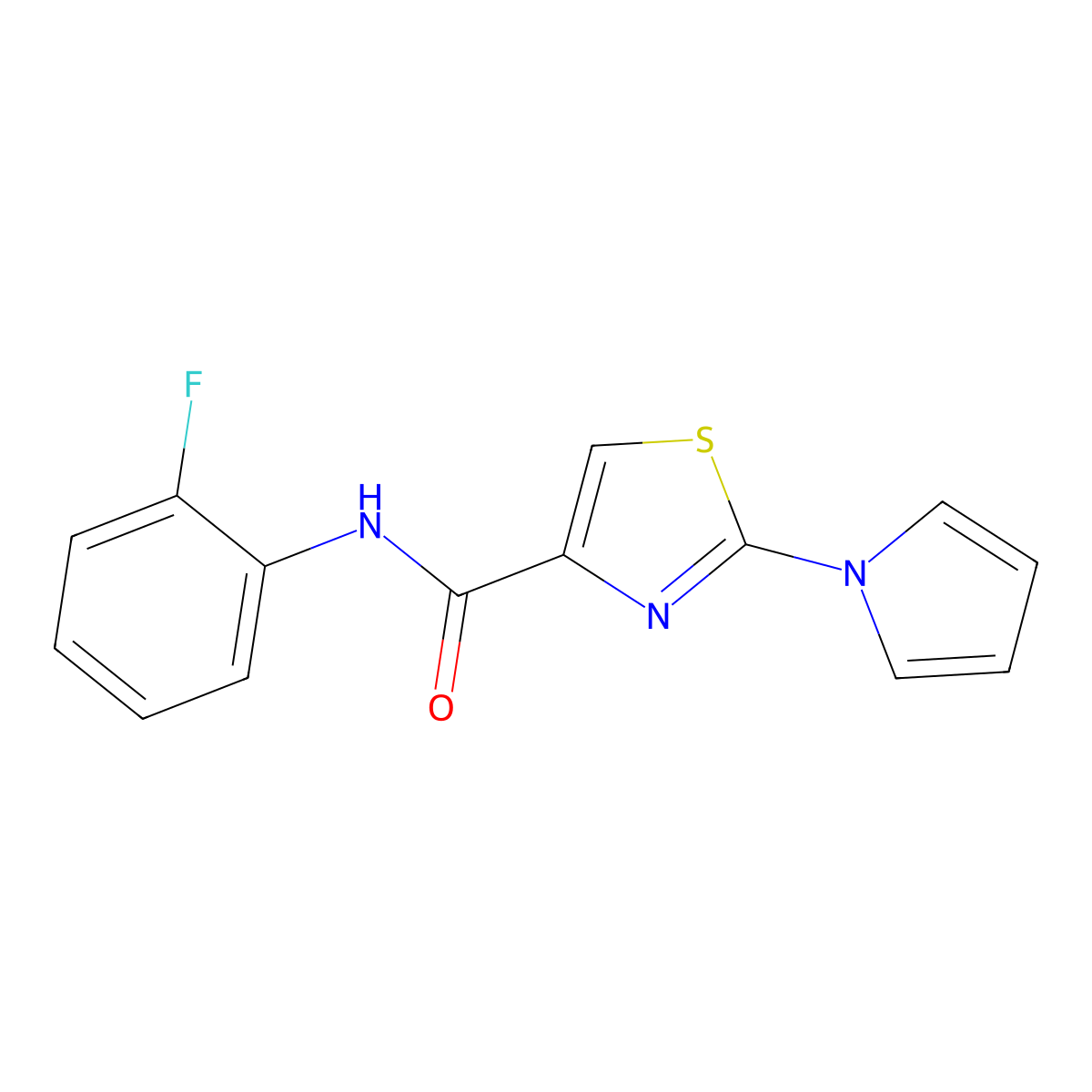 N-(2-fluorophenyl)-2-(1H-pyrrol-1-yl)thiazole-4-carboxamide molecular structure, CAS 1207054-40-7