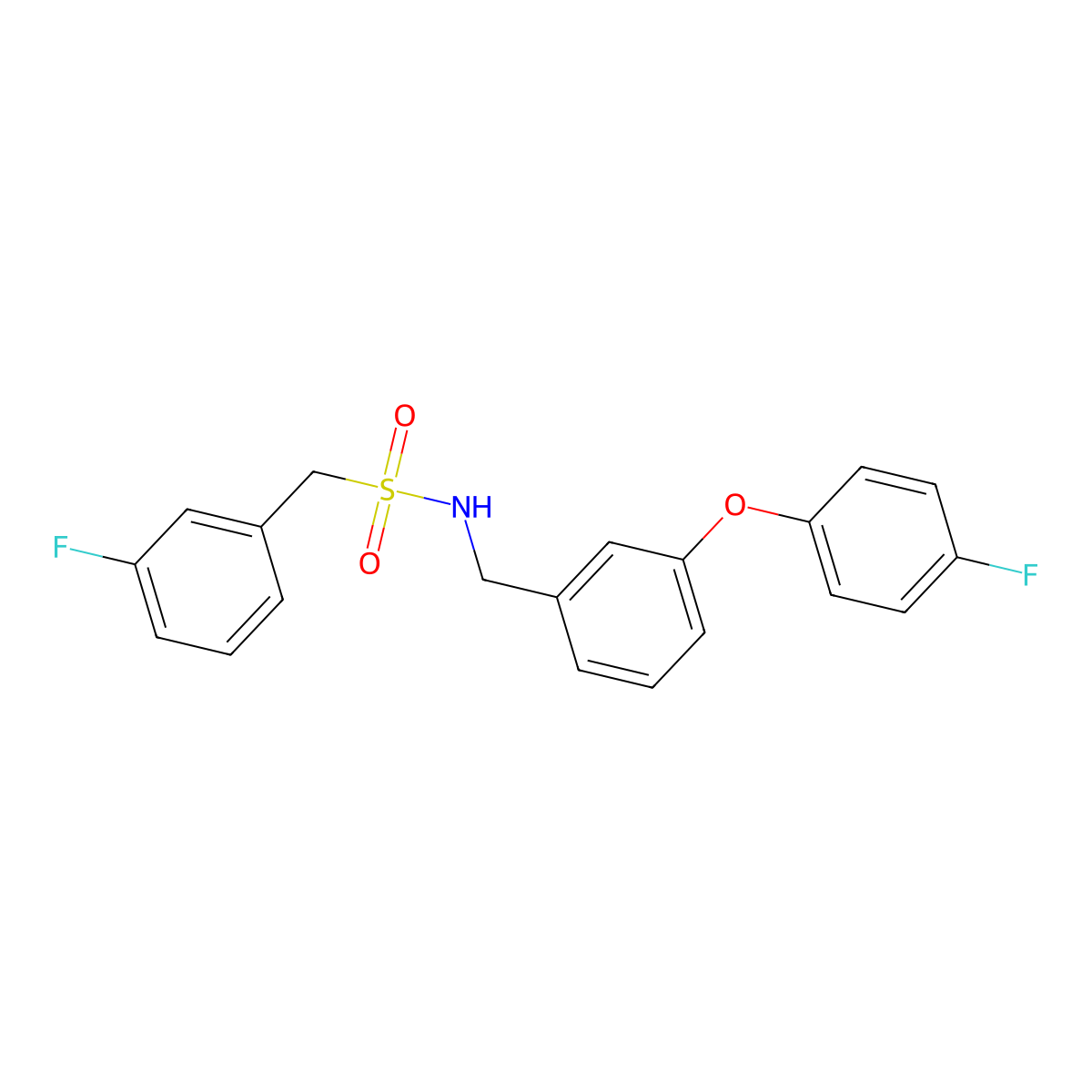 N-(3-(4-fluorophenoxy)benzyl)-1-(3-fluorophenyl)methanesulfonamide molecular structure, CAS 1207054-49-6