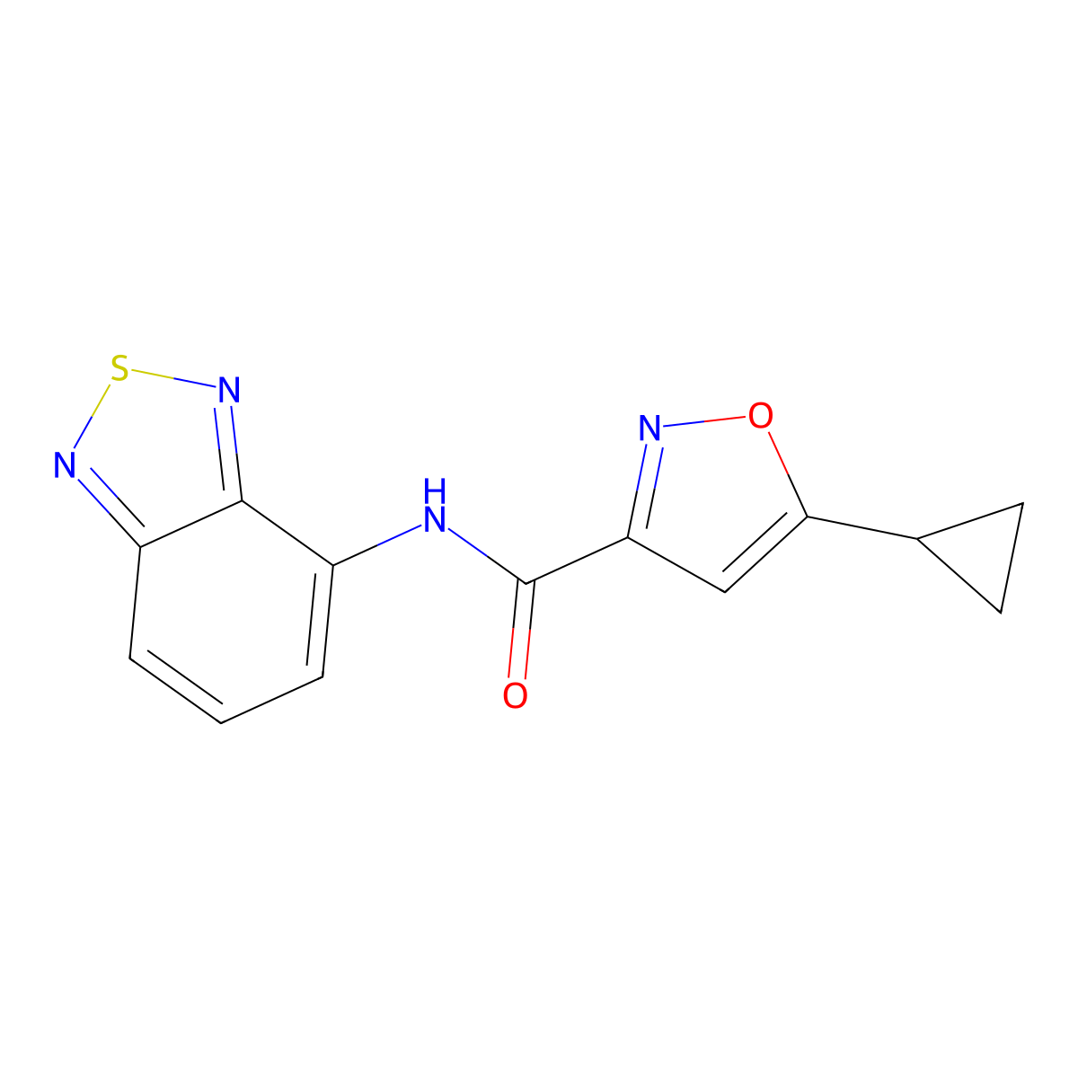 N-(benzo[c][1,2,5]thiadiazol-4-yl)-5-cyclopropylisoxazole-3-carboxamide molecular structure, CAS 1207054-69-0