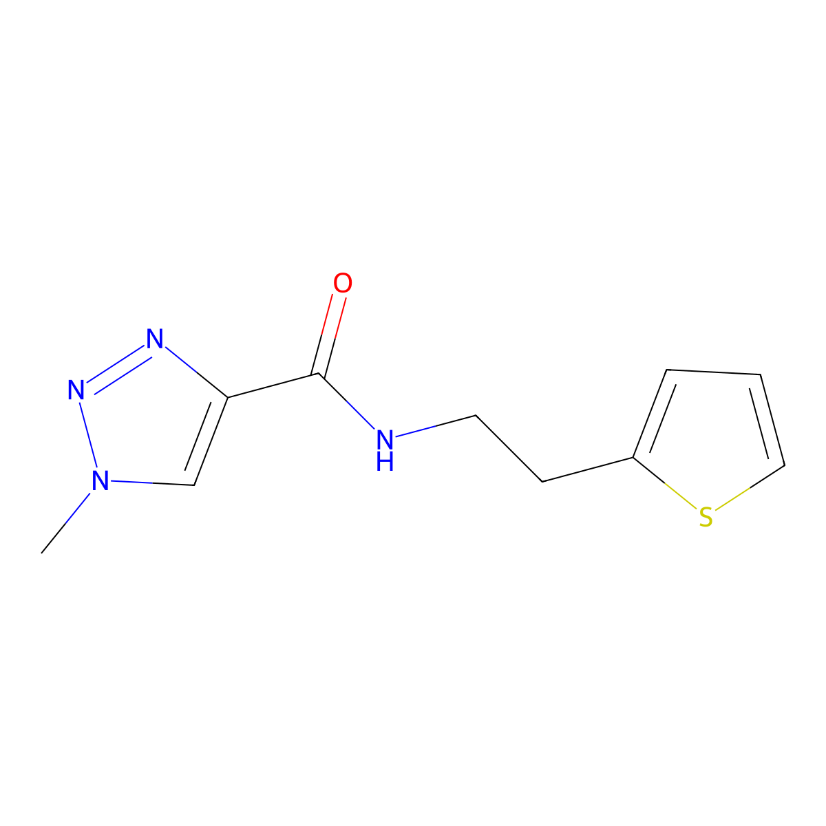 1-methyl-N-[2-(thiophen-2-yl)ethyl]-1H-1,2,3-triazole-4-carboxamide molecular structure, CAS 1207054-70-3