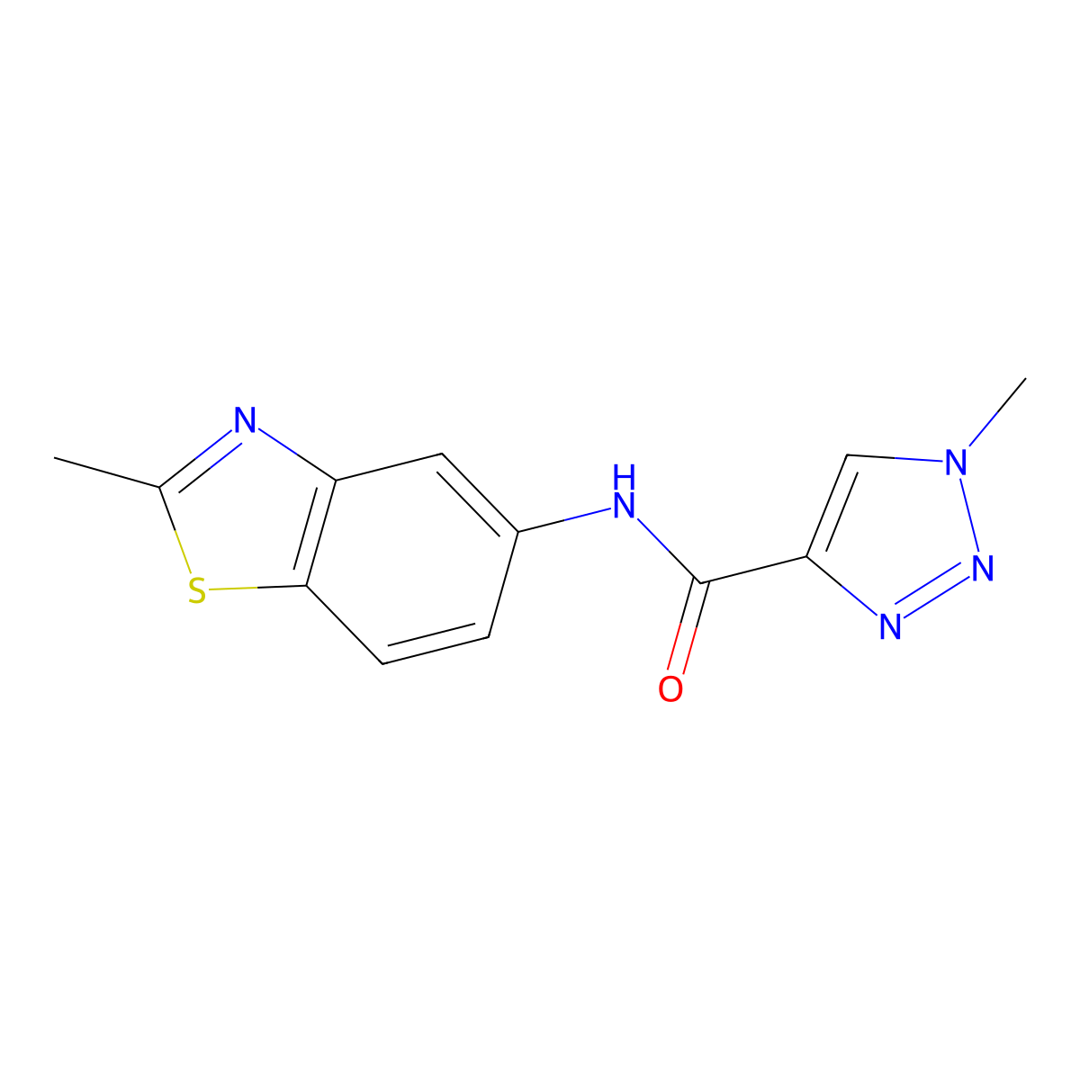1-methyl-N-(2-methylbenzo[d]thiazol-5-yl)-1H-1,2,3-triazole-4-carboxamide molecular structure, CAS 1207054-72-5