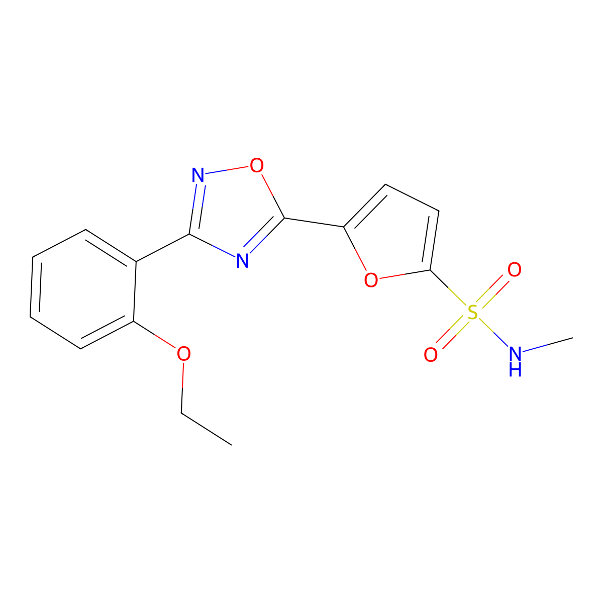 5-[3-(2-ethoxyphenyl)-1,2,4-oxadiazol-5-yl]-N-methylfuran-2-sulfonamide molecular structure, CAS 1207054-77-0