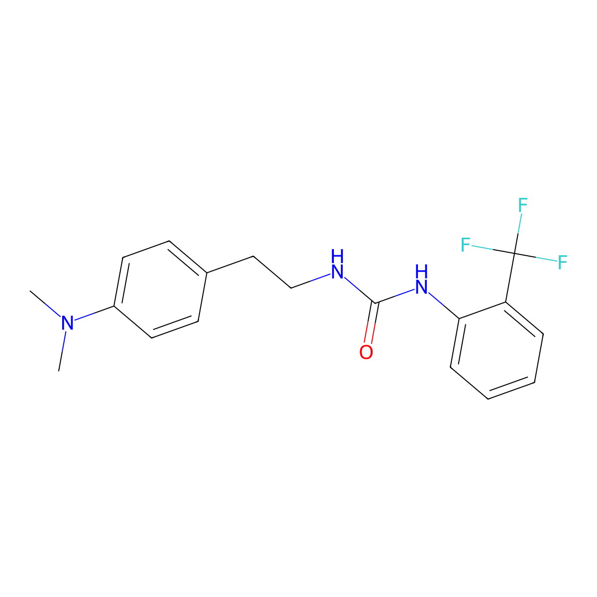 1-(4-(Dimethylamino)phenethyl)-3-(2-(trifluoromethyl)phenyl)urea molecular structure, CAS 1207054-95-2
