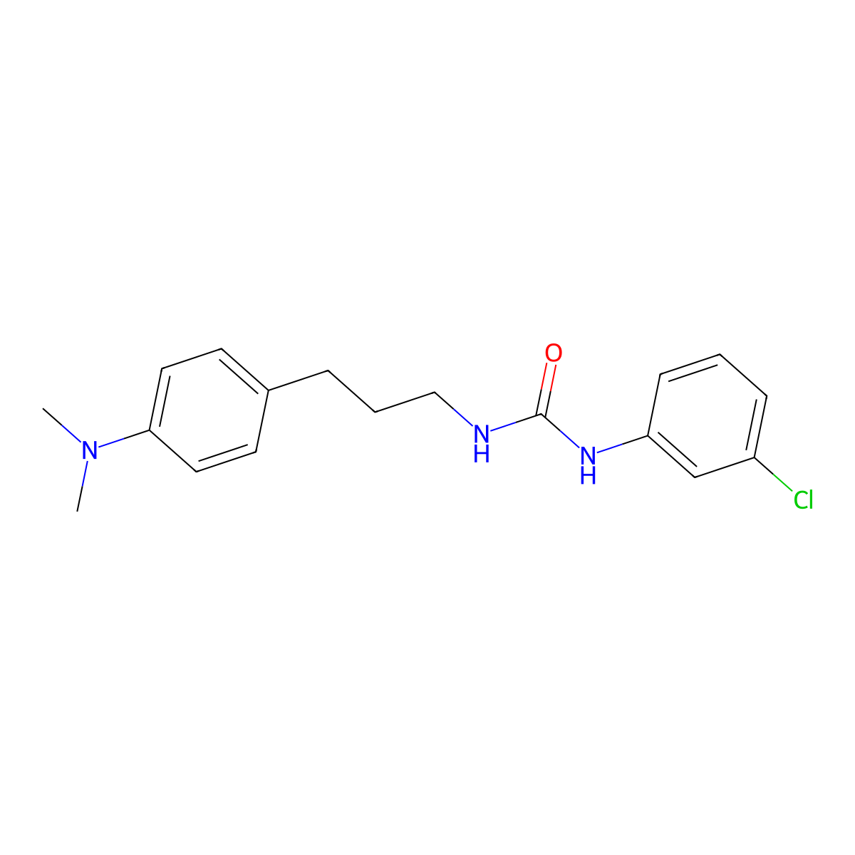 1-(3-Chlorophenyl)-3-{3-[4-(dimethylamino)phenyl]propyl}urea molecular structure, CAS 1207054-96-3