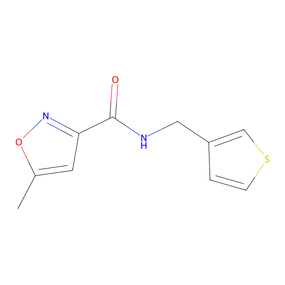 5-methyl-N-(thiophen-3-ylmethyl)isoxazole-3-carboxamide molecular structure, CAS 1207054-98-5