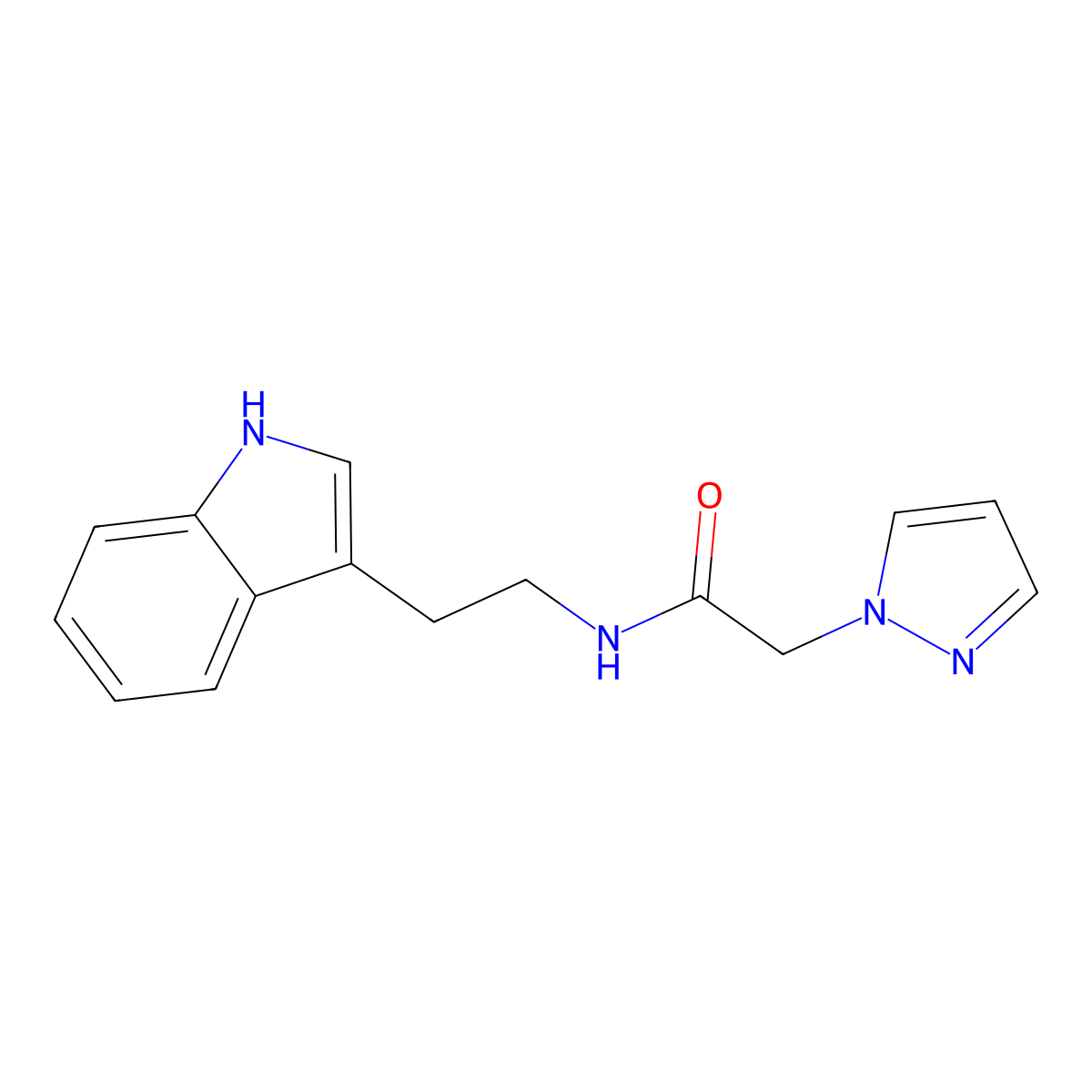 N-[2-(1H-indol-3-yl)ethyl]-2-(1H-pyrazol-1-yl)acetamide molecular structure, CAS 1207055-00-2