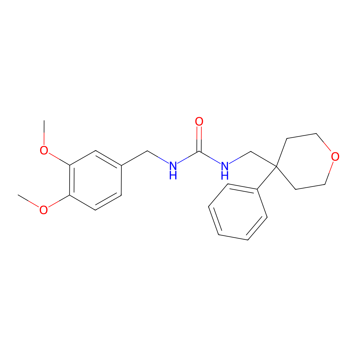 1-[(3,4-Dimethoxyphenyl)methyl]-3-[(4-phenyloxan-4-yl)methyl]urea molecular structure, CAS 1207055-01-3