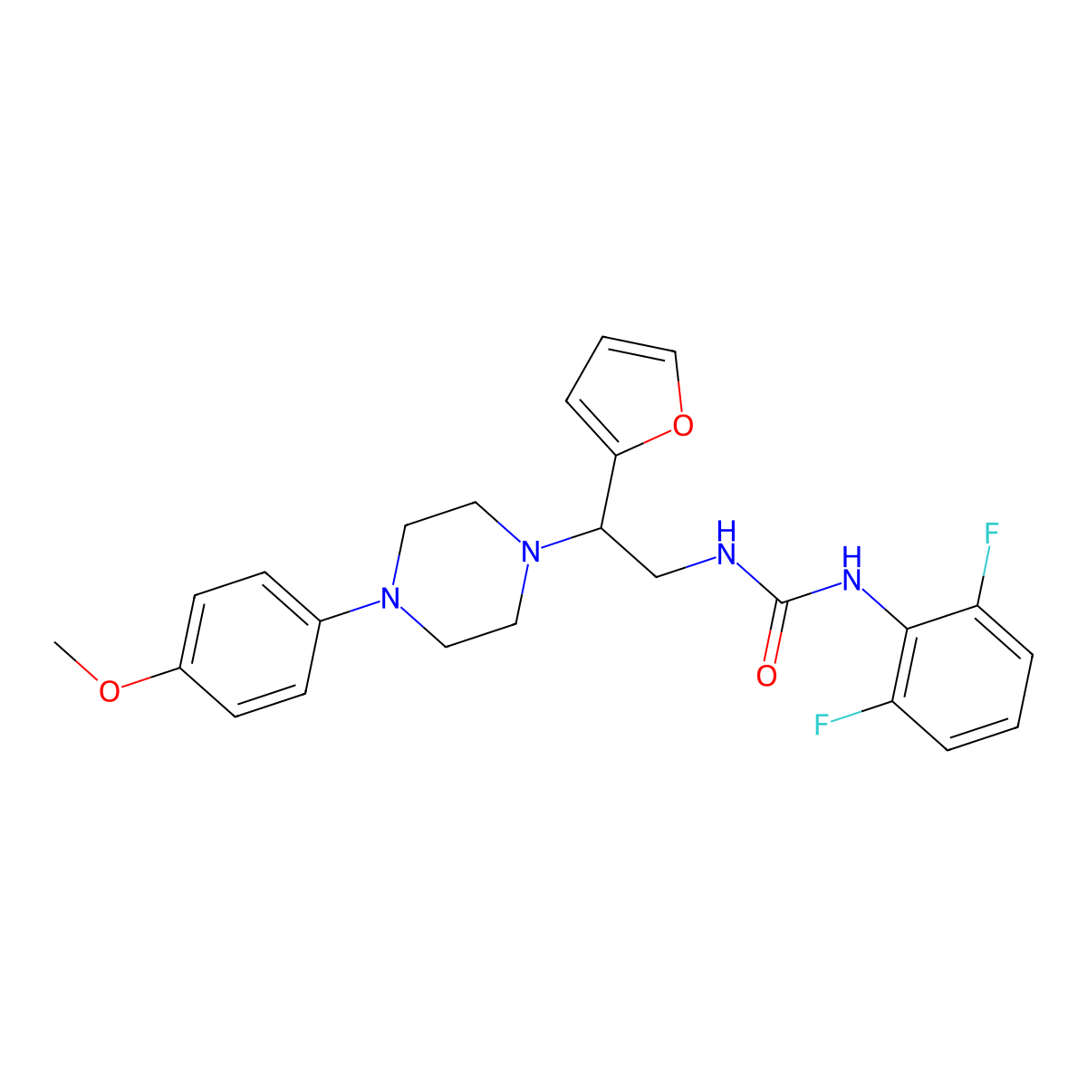 1-(2,6-Difluorophenyl)-3-[2-(furan-2-yl)-2-[4-(4-methoxyphenyl)piperazin-1-yl]ethyl]urea molecular structure, CAS 1207055-14-8