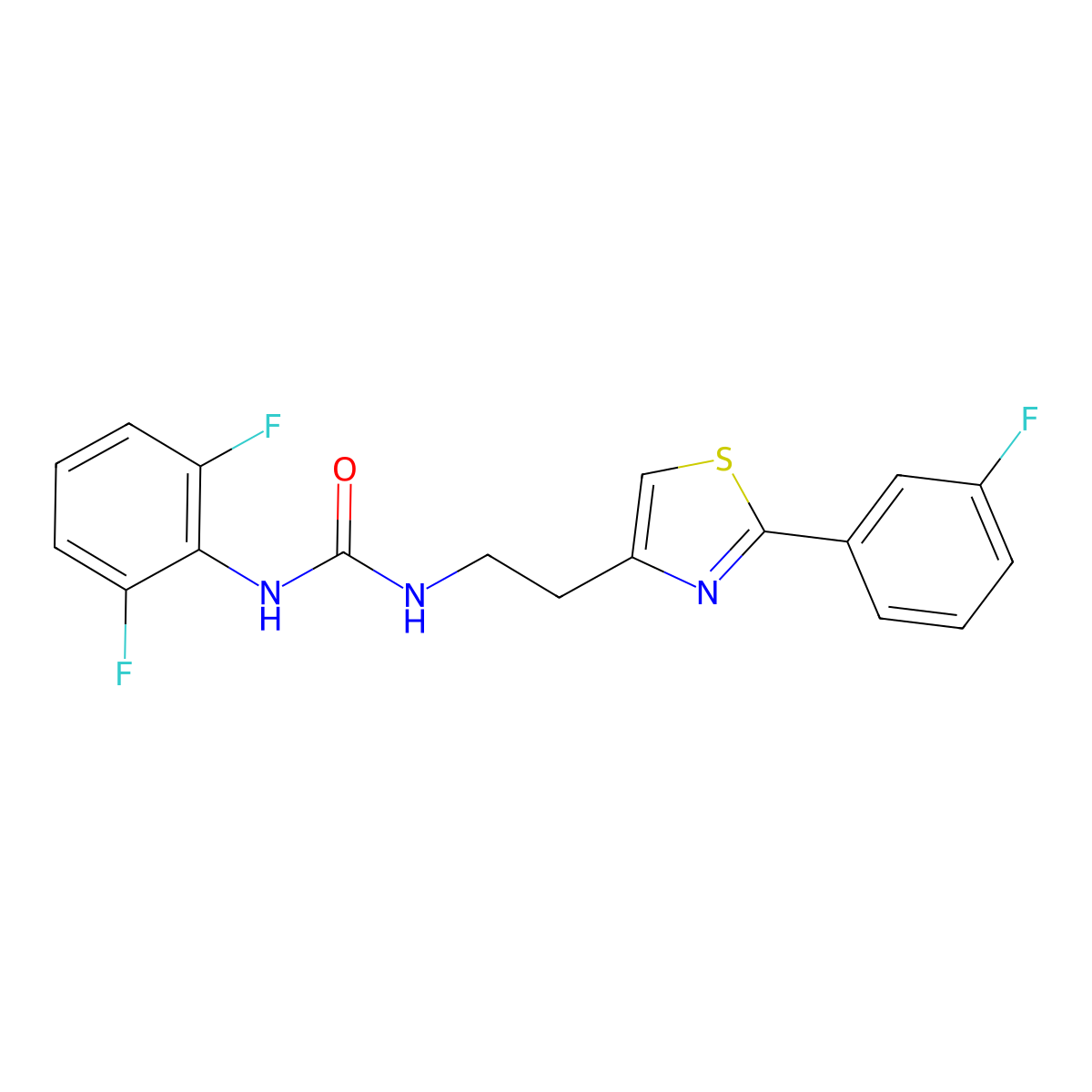 1-(2,6-Difluorophenyl)-3-(2-(2-(3-fluorophenyl)thiazol-4-yl)ethyl)urea molecular structure, CAS 1207055-16-0