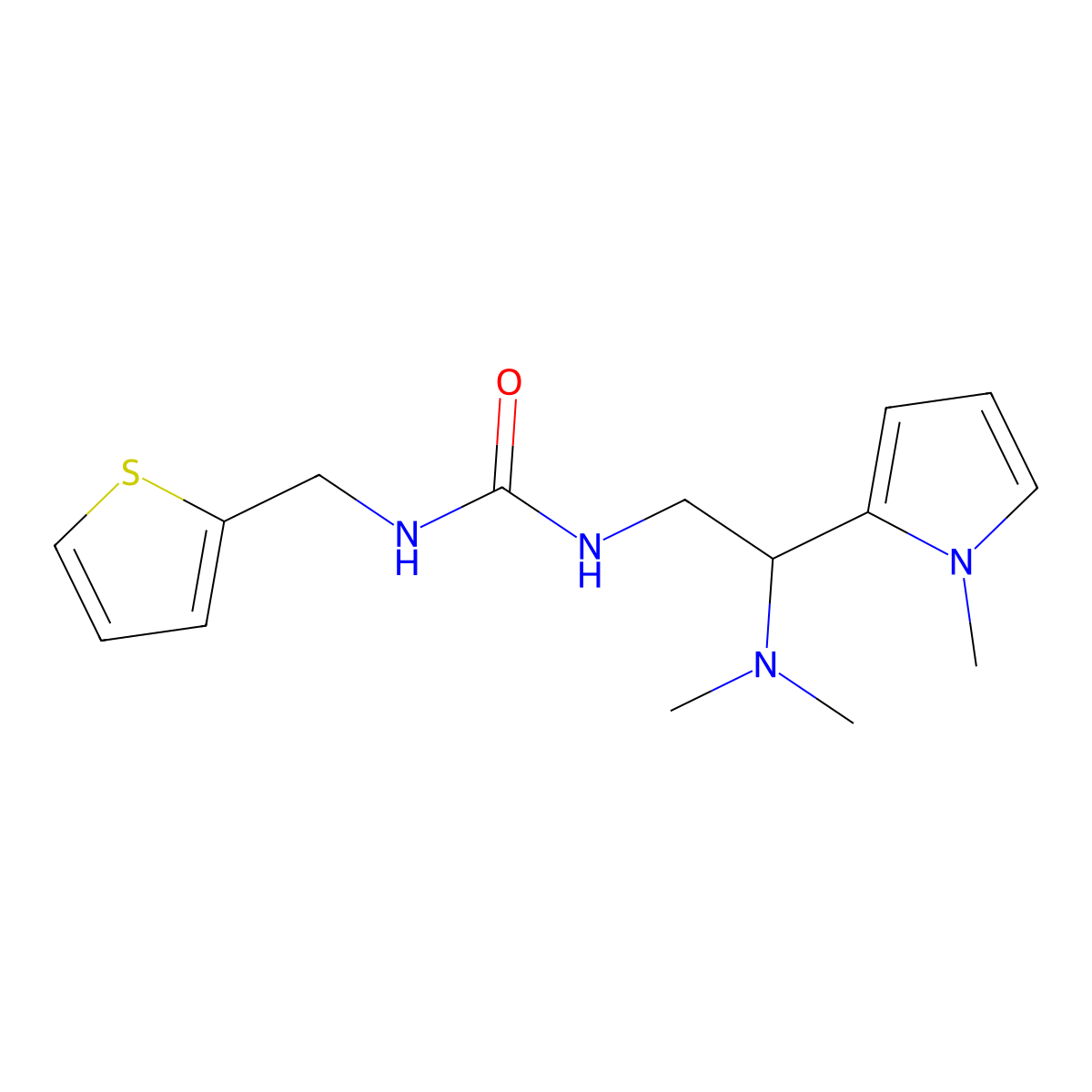 1-(2-(dimethylamino)-2-(1-methyl-1H-pyrrol-2-yl)ethyl)-3-(thiophen-2-ylmethyl)urea molecular structure, CAS 1207055-18-2