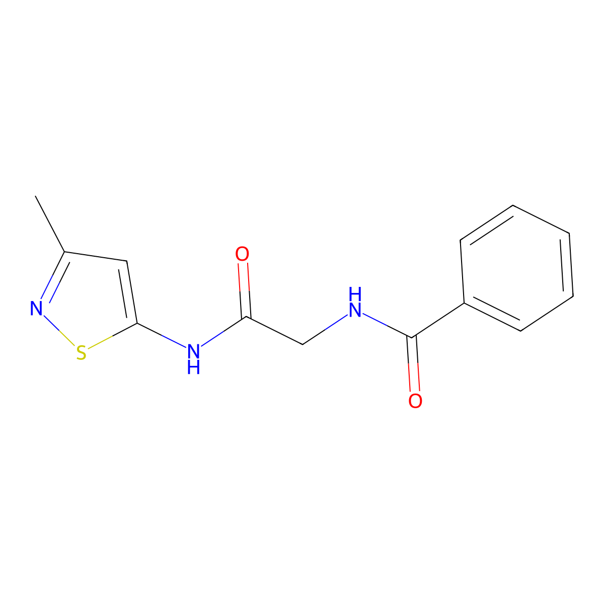 N-(2-((3-methylisothiazol-5-yl)amino)-2-oxoethyl)benzamide molecular structure, CAS 1207055-22-8