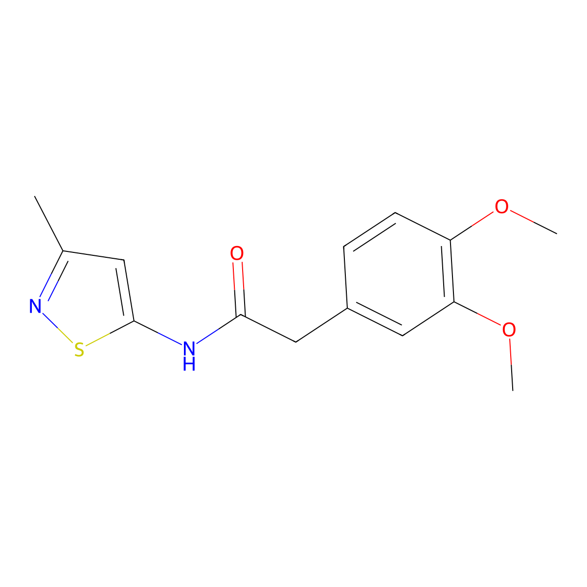 2-(3,4-dimethoxyphenyl)-N-(3-methylisothiazol-5-yl)acetamide molecular structure, CAS 1207055-25-1