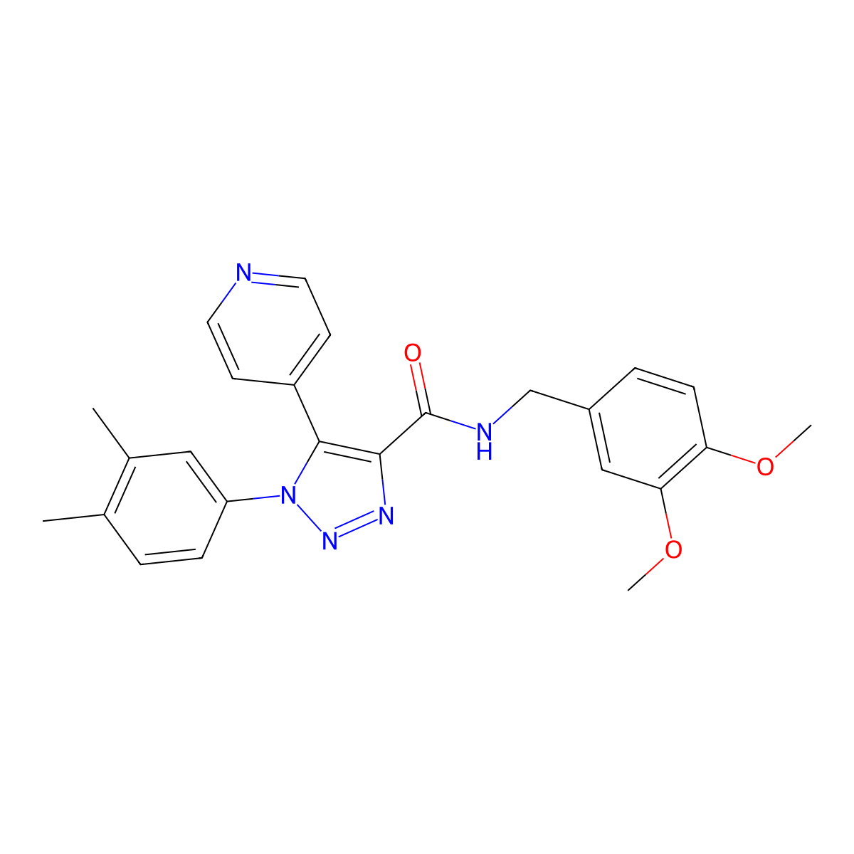 N-[(3,4-dimethoxyphenyl)methyl]-1-(3,4-dimethylphenyl)-5-(pyridin-4-yl)-1H-1,2,3-triazole-4-carboxamide molecular structure, CAS 1207055-27-3
