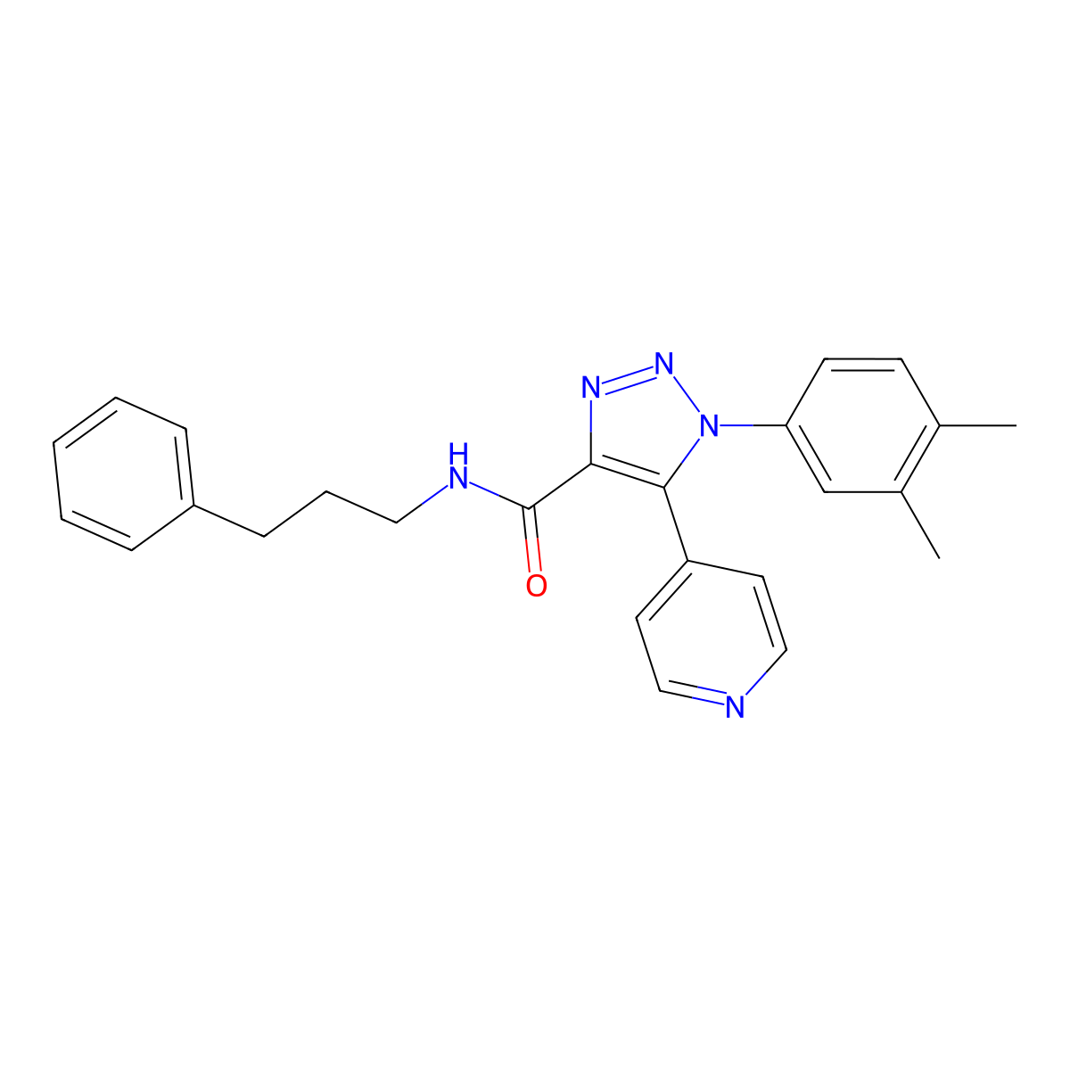1-(3,4-dimethylphenyl)-N-(3-phenylpropyl)-5-(pyridin-4-yl)-1H-1,2,3-triazole-4-carboxamide molecular structure, CAS 1207055-34-2