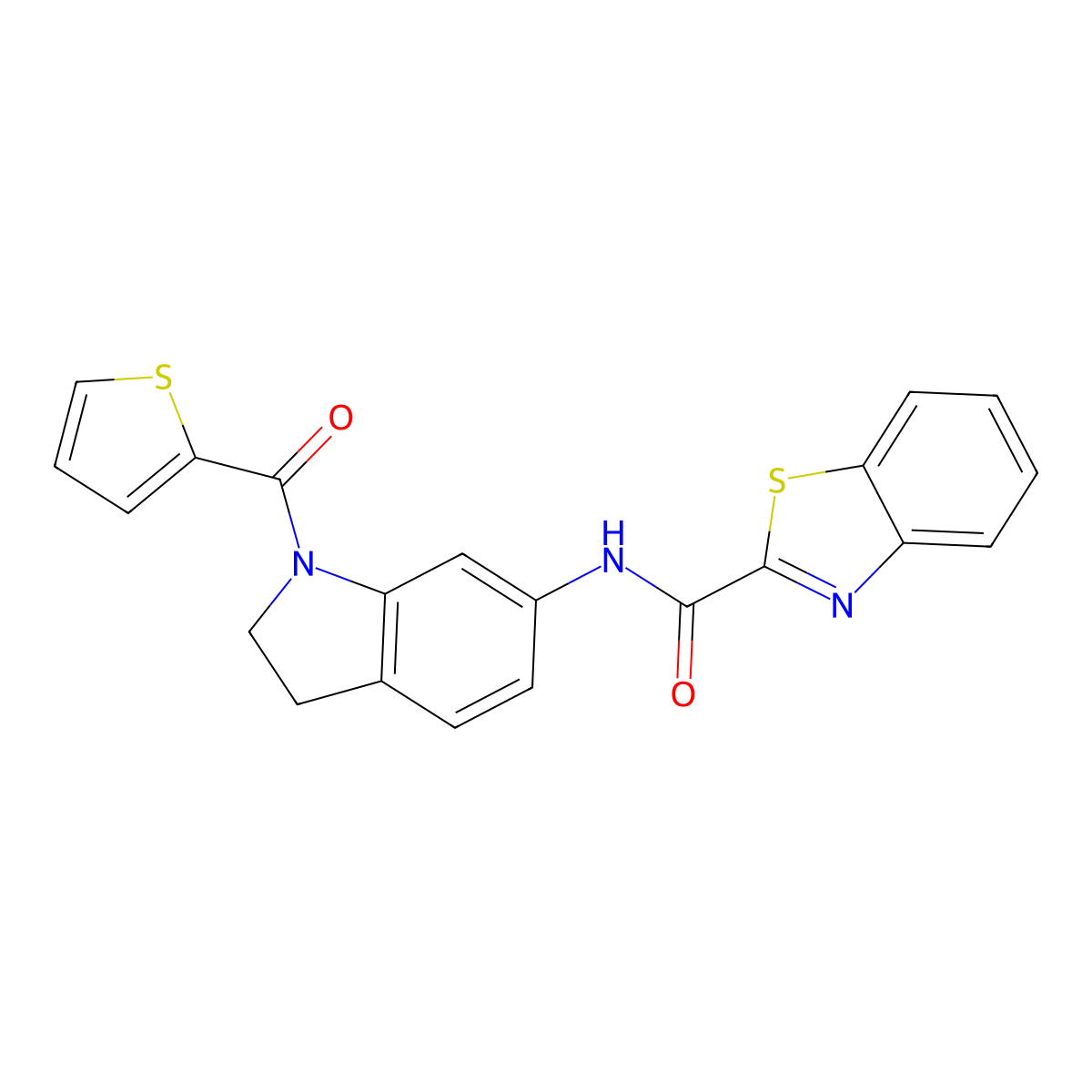 N-(1-(thiophene-2-carbonyl)indolin-6-yl)benzo[d]thiazole-2-carboxamide molecular structure, CAS 1207055-35-3