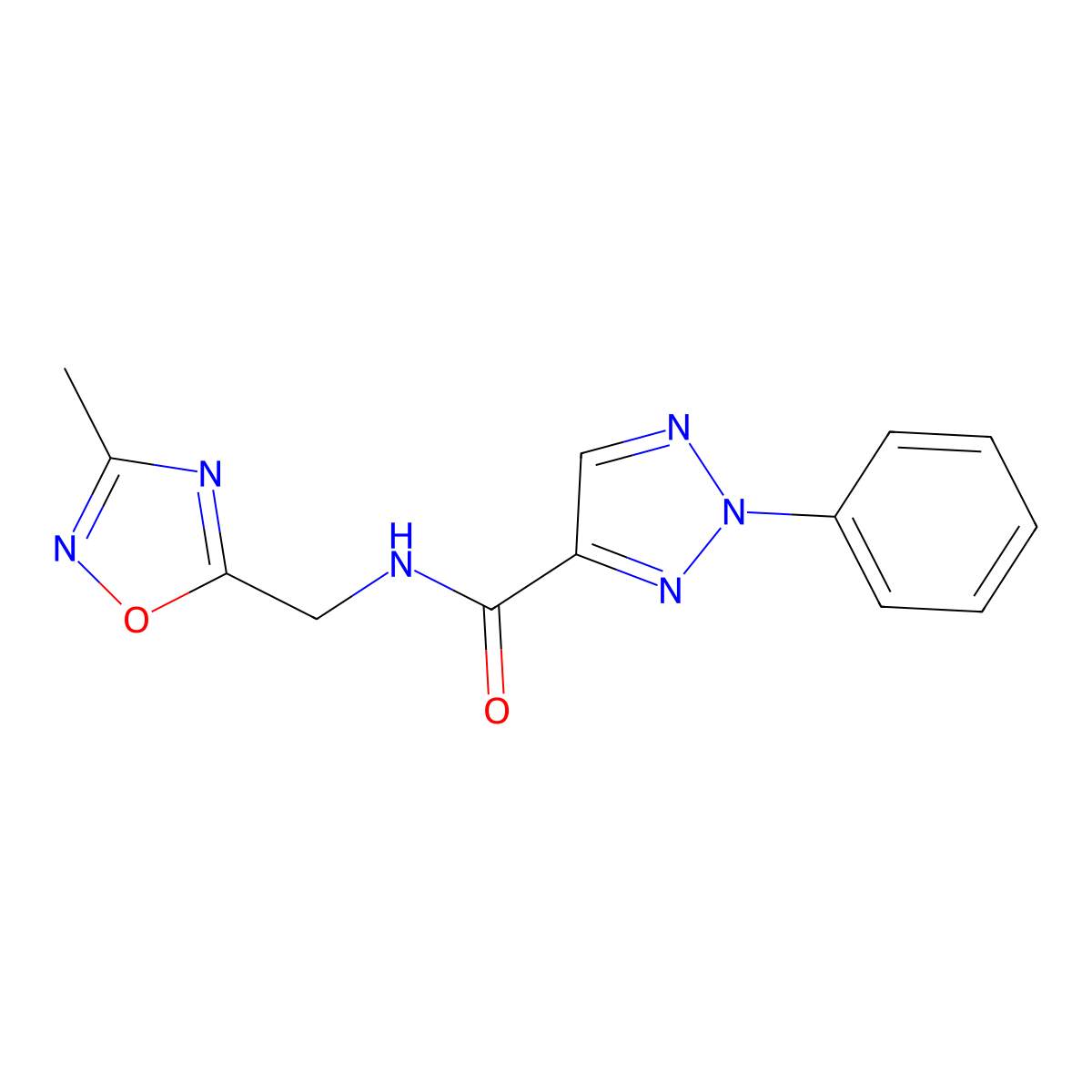 N-((3-methyl-1,2,4-oxadiazol-5-yl)methyl)-2-phenyl-2H-1,2,3-triazole-4-carboxamide molecular structure, CAS 1207055-40-0