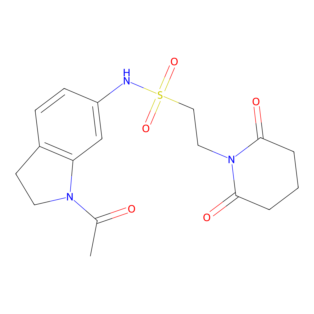 N-(1-acetylindolin-6-yl)-2-(2,6-dioxopiperidin-1-yl)ethanesulfonamide molecular structure, CAS 1207055-49-9