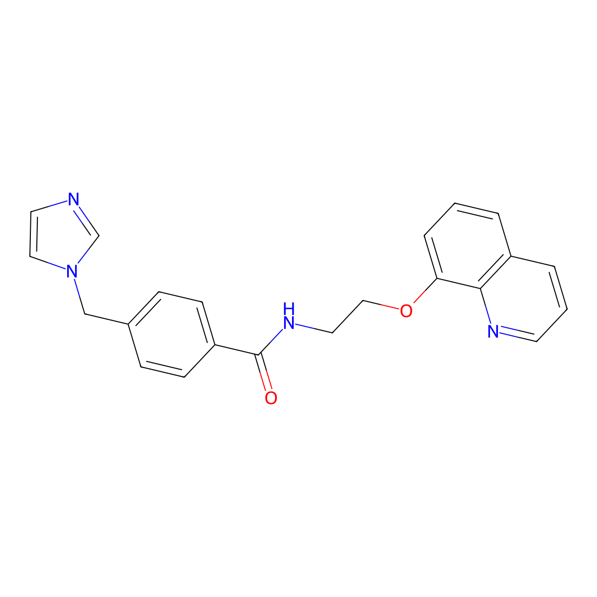 4-[(1H-imidazol-1-yl)methyl]-N-[2-(quinolin-8-yloxy)ethyl]benzamide molecular structure, CAS 1207055-53-5