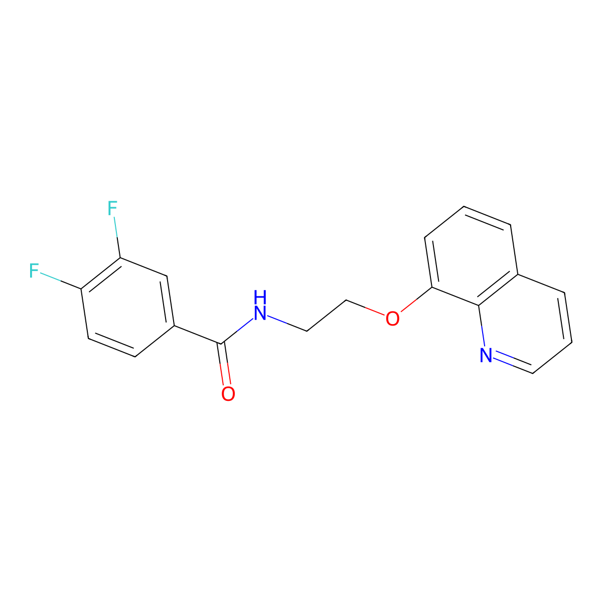 3,4-difluoro-N-[2-(quinolin-8-yloxy)ethyl]benzamide molecular structure, CAS 1207055-67-1