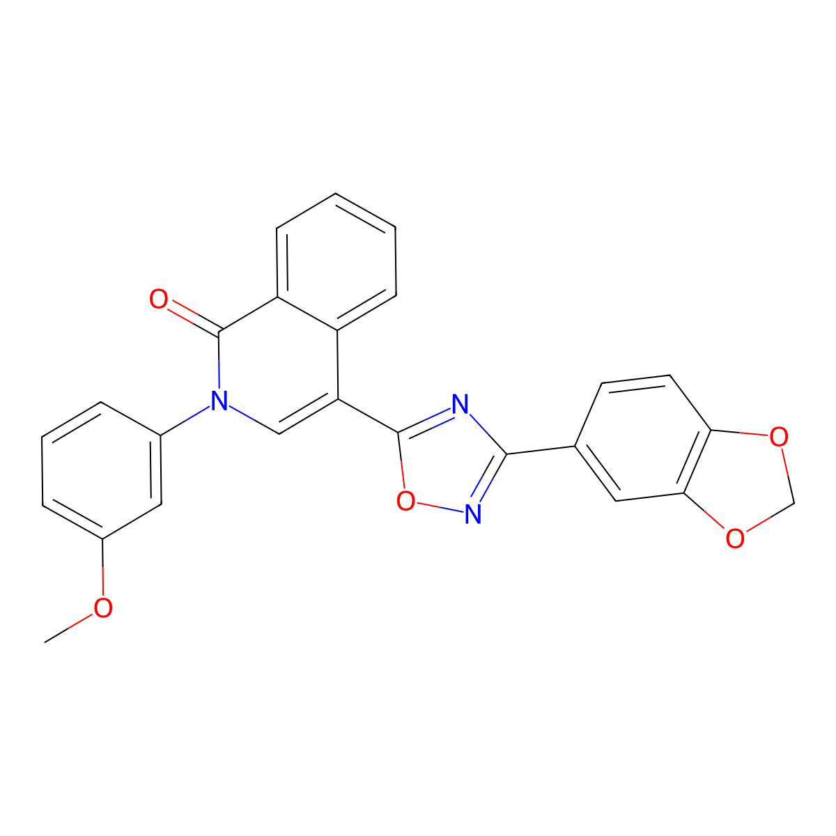 4-(3-(benzo[d][1,3]dioxol-5-yl)-1,2,4-oxadiazol-5-yl)-2-(3-methoxyphenyl)isoquinolin-1(2H)-one molecular structure, CAS 1207055-87-5