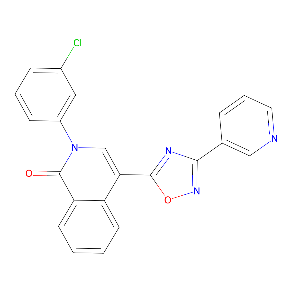 2-(3-chlorophenyl)-4-(3-(pyridin-3-yl)-1,2,4-oxadiazol-5-yl)isoquinolin-1(2H)-one molecular structure, CAS 1207055-95-5