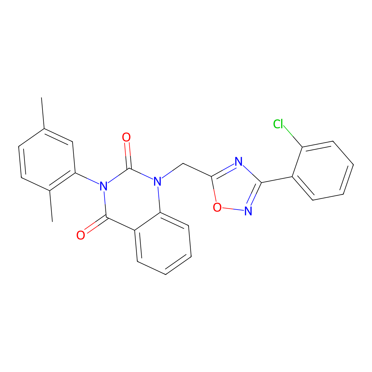 1-{[3-(2-Chlorophenyl)-1,2,4-oxadiazol-5-yl]methyl}-3-(2,5-dimethylphenyl)-1,2,3,4-tetrahydroquinazoline-2,4-dione molecular structure, CAS 1207056-08-3