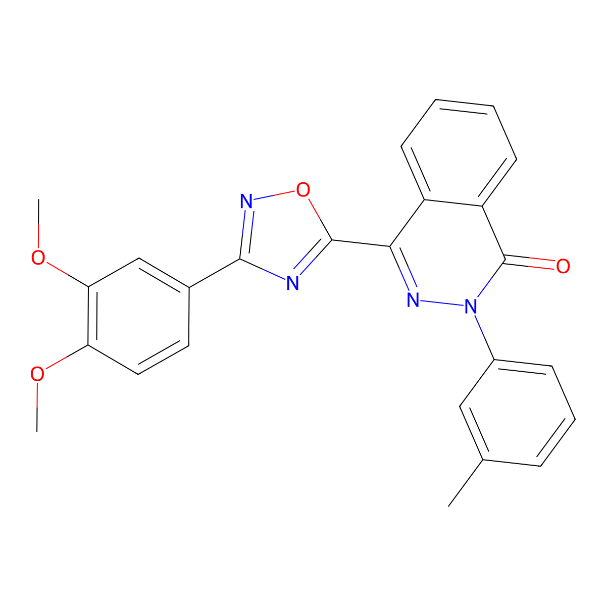 4-[3-(3,4-dimethoxyphenyl)-1,2,4-oxadiazol-5-yl]-2-(3-methylphenyl)phthalazin-1(2H)-one molecular structure, CAS 1207056-09-4